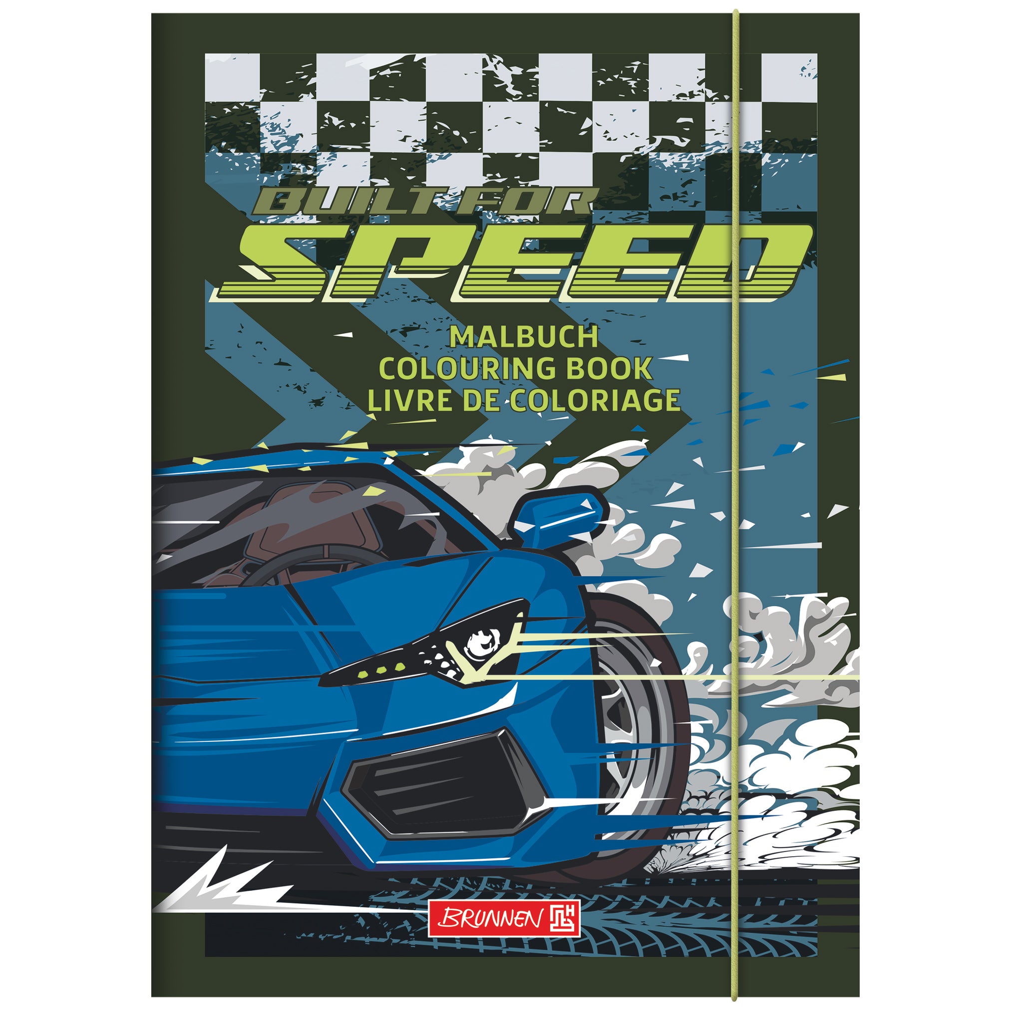 BRUNNEN Ausmalheft · Fast Wheels · Auto · mit Stickerbogen
