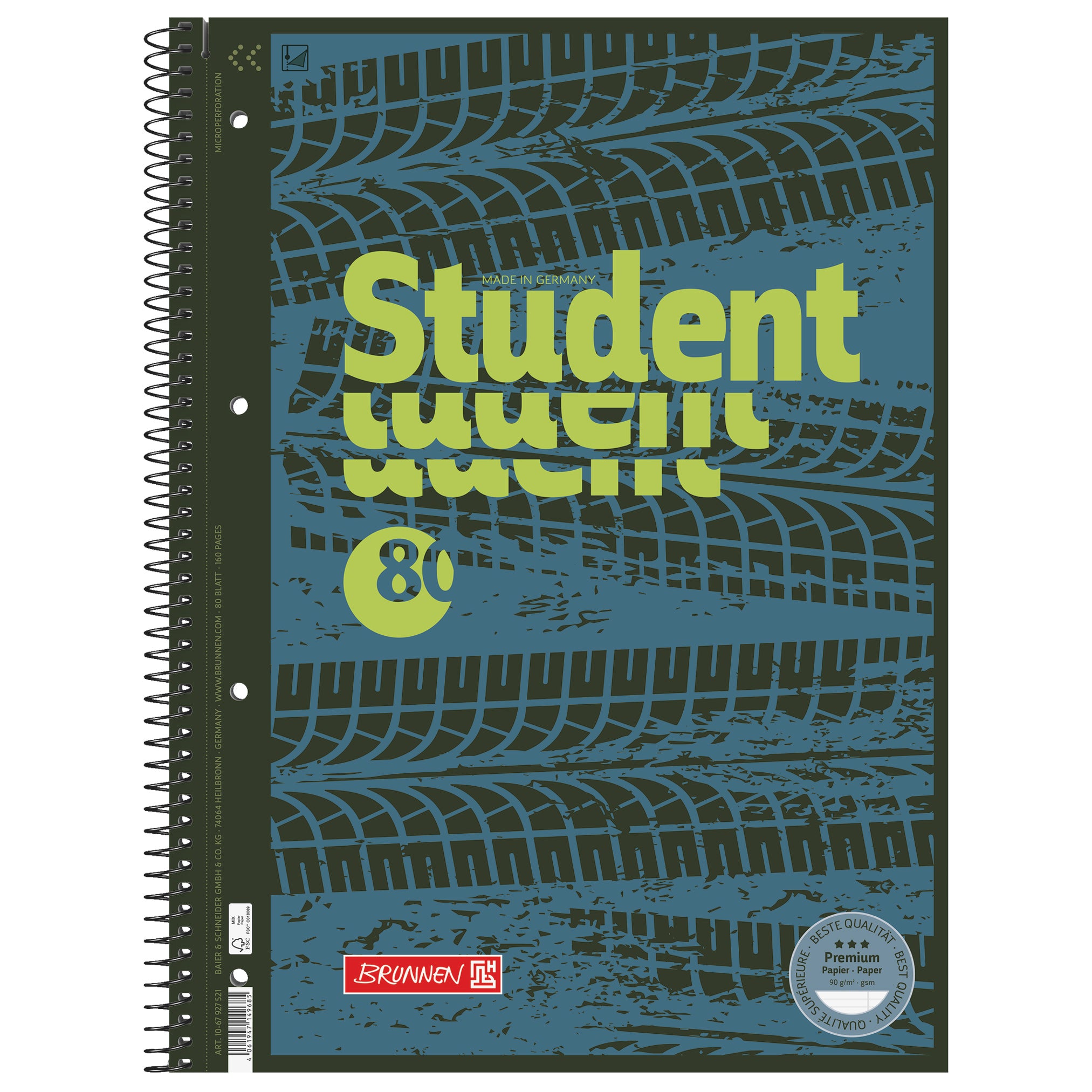 BRUNNEN Collegeblock A4 · Fast Wheels · Lin. 27 · liniert · Doppelrand