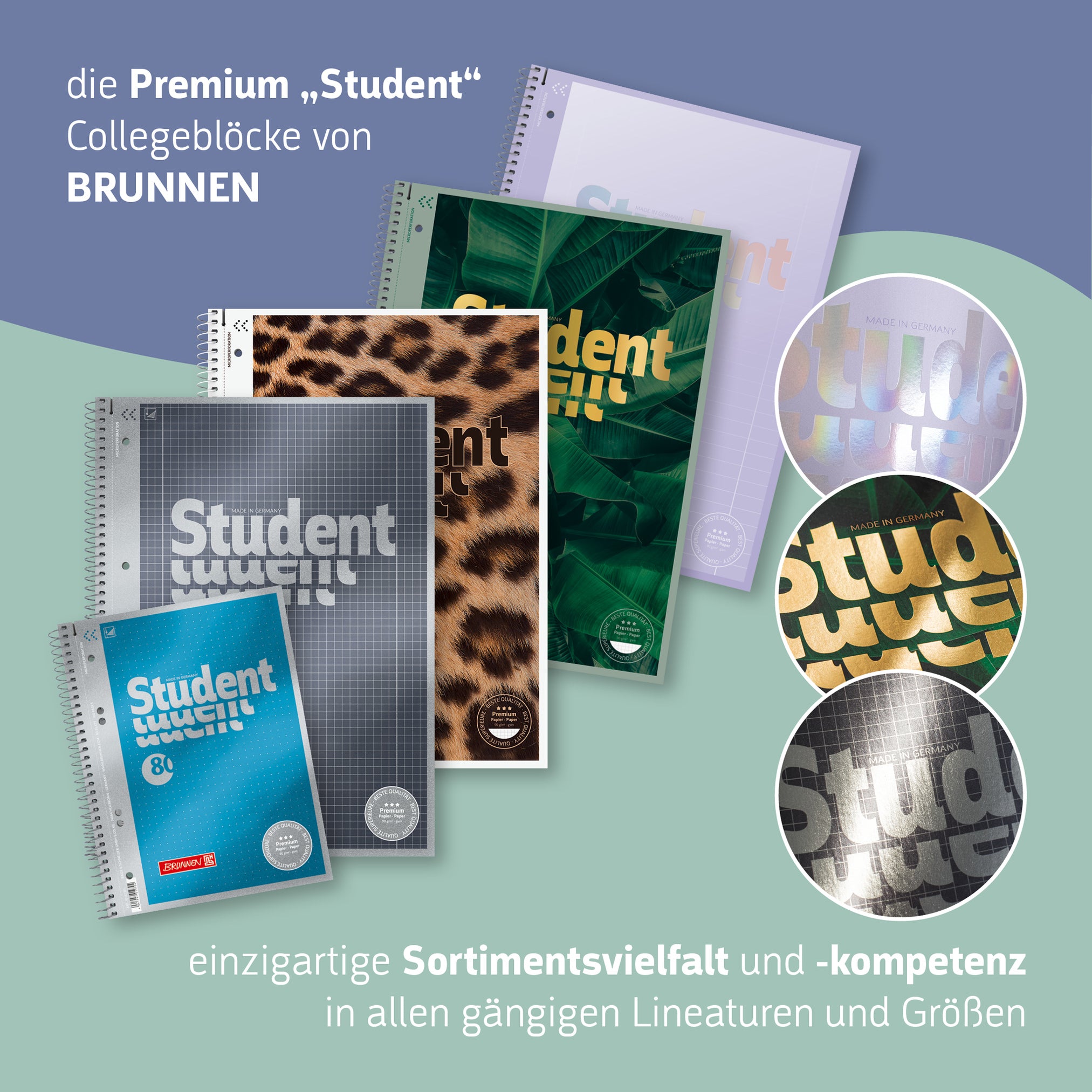 BRUNNEN Collegeblock A4 · Fruity Love · Lin. 27 · liniert · Doppelrand