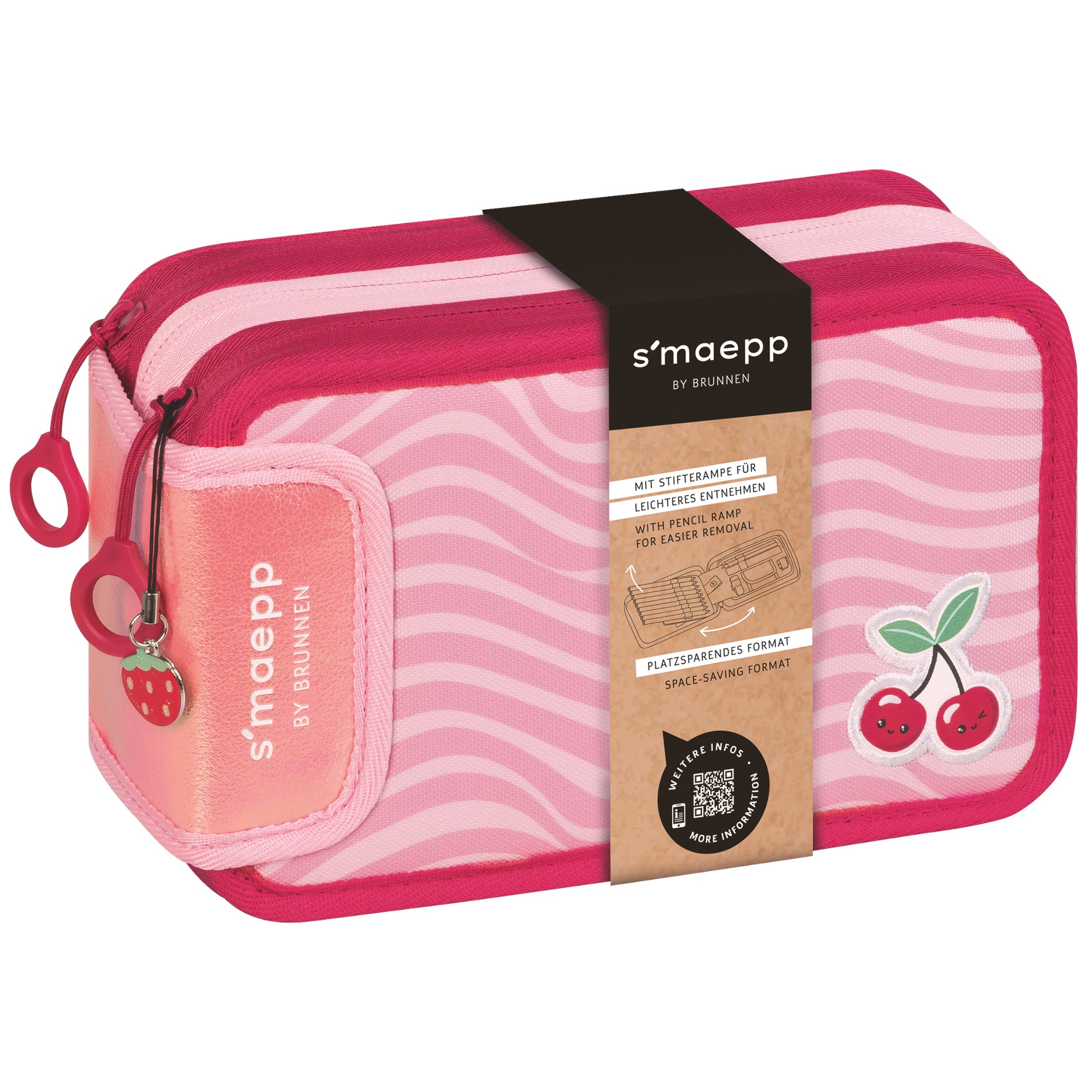 BRUNNEN Federmappe 3-fach · Fruity Love · rosa · gefüllt