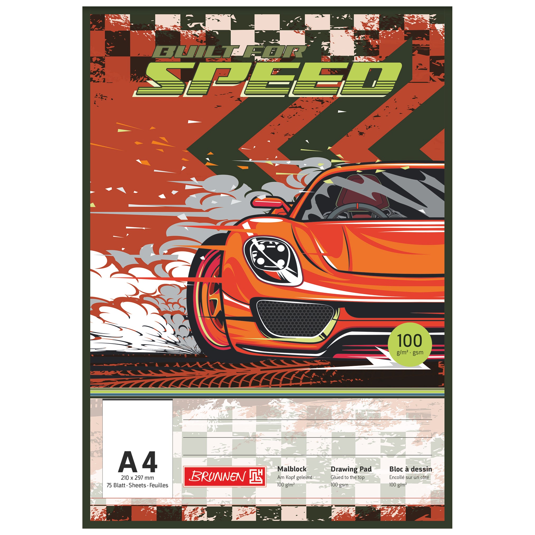 BRUNNEN Malblock A4 · Fast Wheels · Auto · blanko