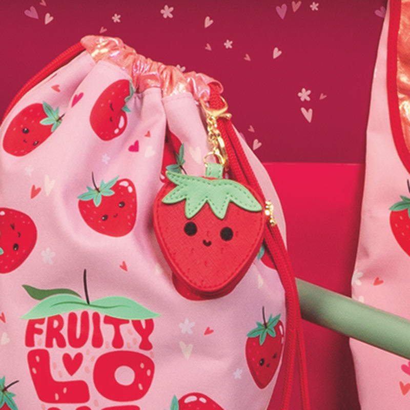 BRUNNEN Schlüsselanhänger · Fruity Love · Erdbeere · Rot-Grün