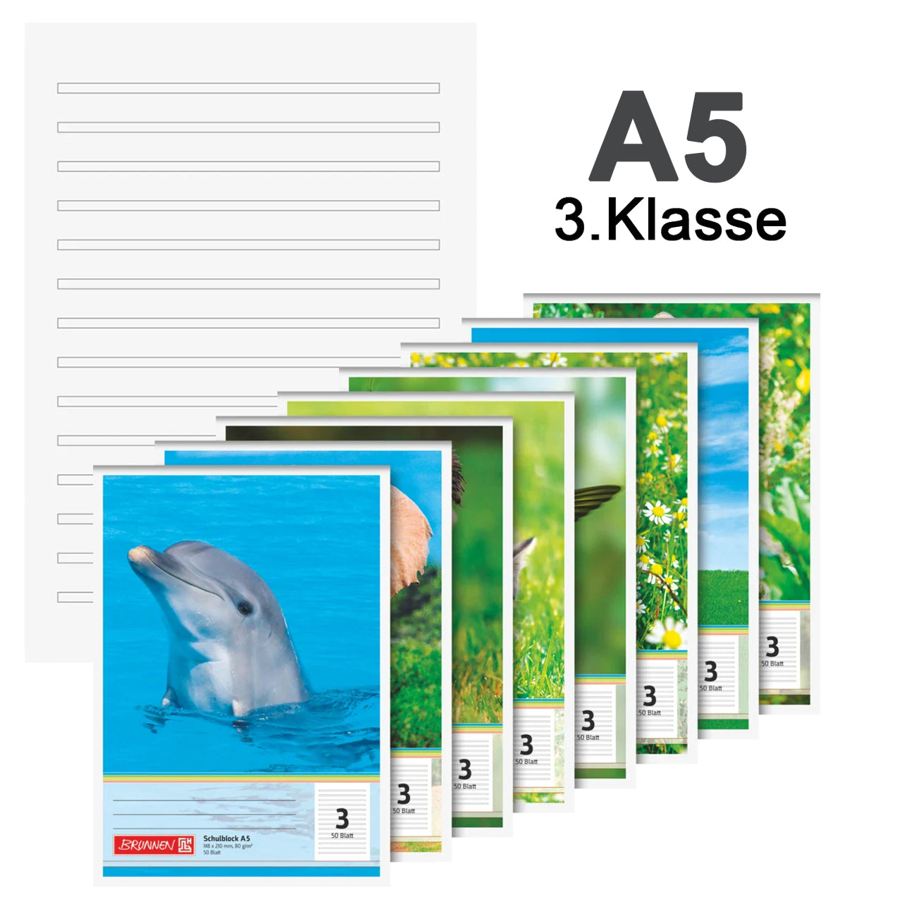BRUNNEN Schulblock A5 · Lineatur 3 · 3. Klasse