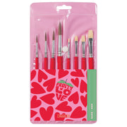 BRUNNEN Schulpinsel 8er-Set · Fruity Love · Rosa-Rot · Etui