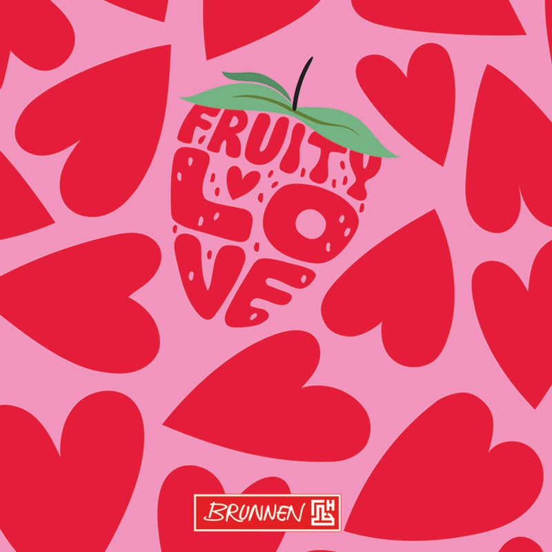 BRUNNEN Schulpinsel 8er-Set · Fruity Love · Rosa-Rot · Etui