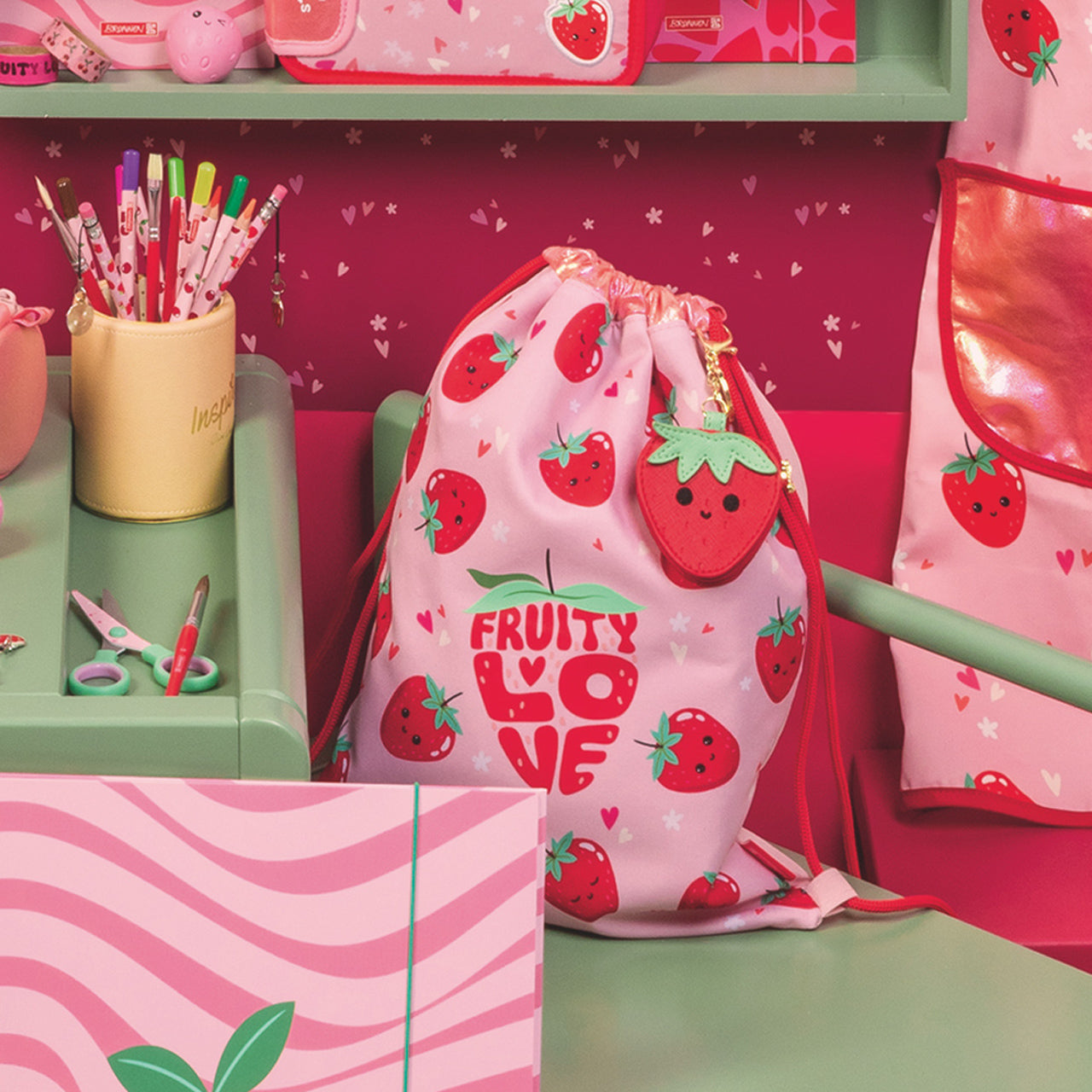 BRUNNEN Turnbeutel · Sportbeutel · Fruity Love · Rosa-Rot