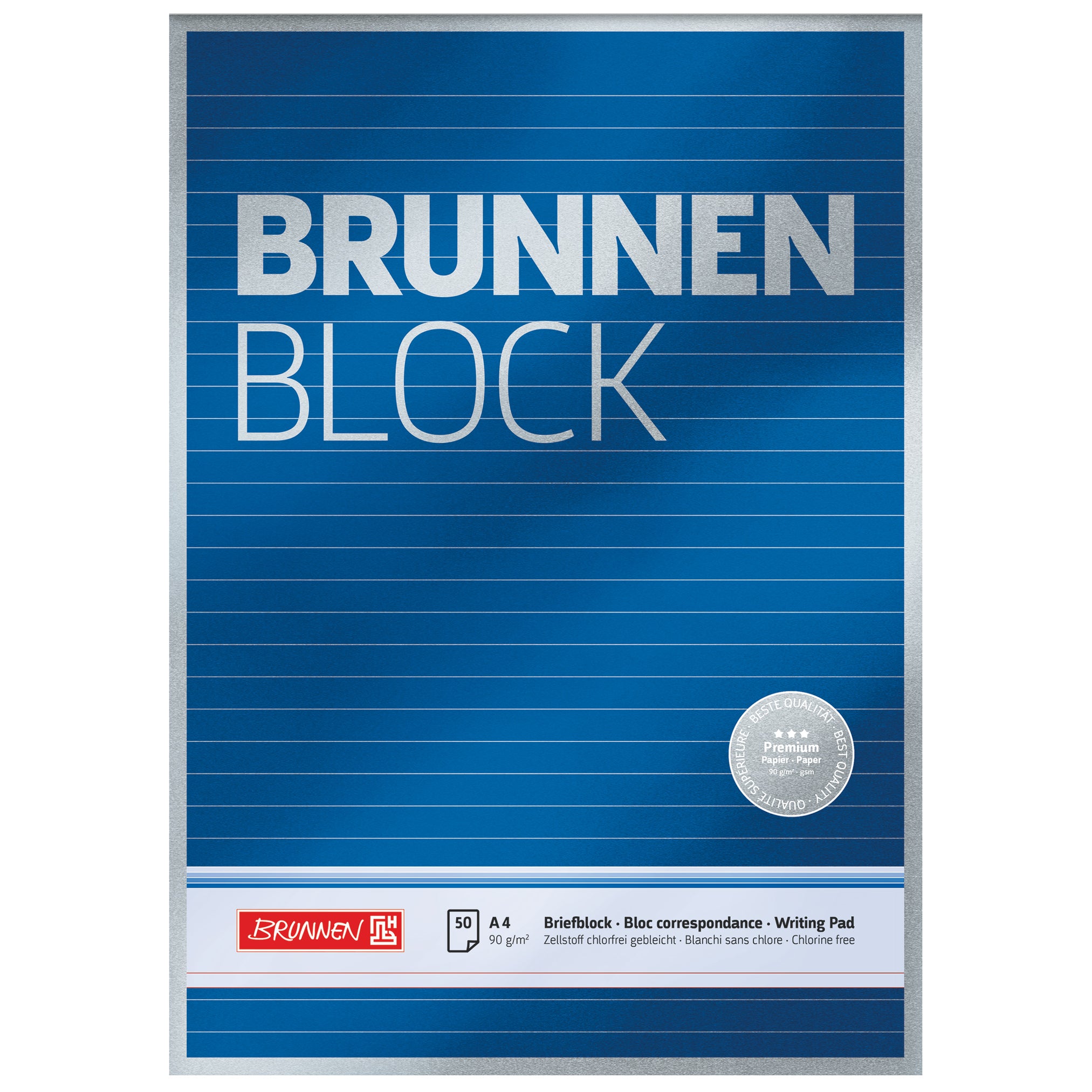 Brunnen Briefblock A4 Premium · liniert · Lineatur 21 · ohne Rand