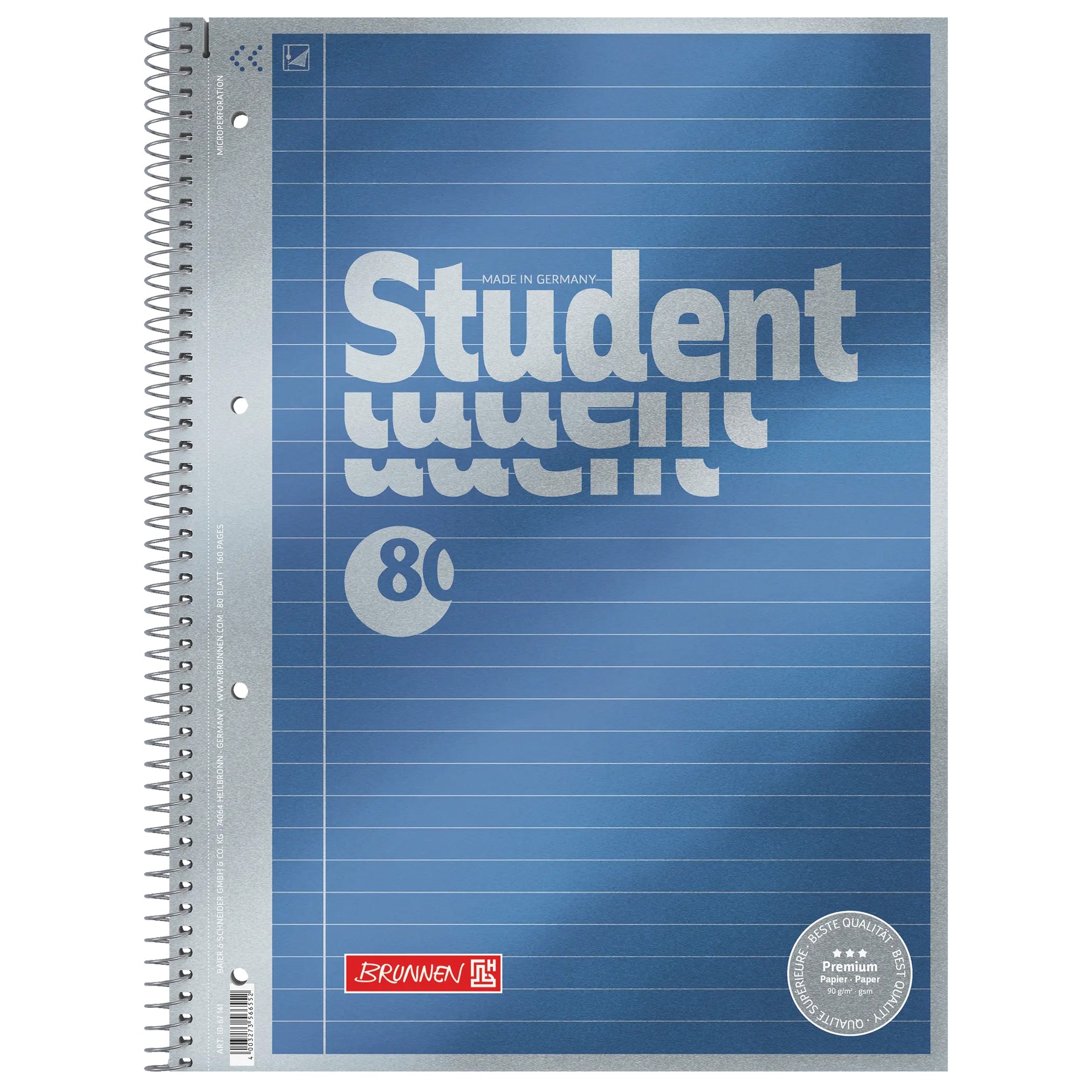 Brunnen Collegeblock A4 Premium · Lin. 21 · liniert · Rechtshänder