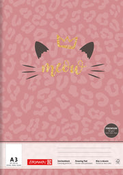 Brunnen-Zeichenblock-A3-Katze-Sweet-Wild-Cat-rosa-maedchen-1047932942-lafueliki