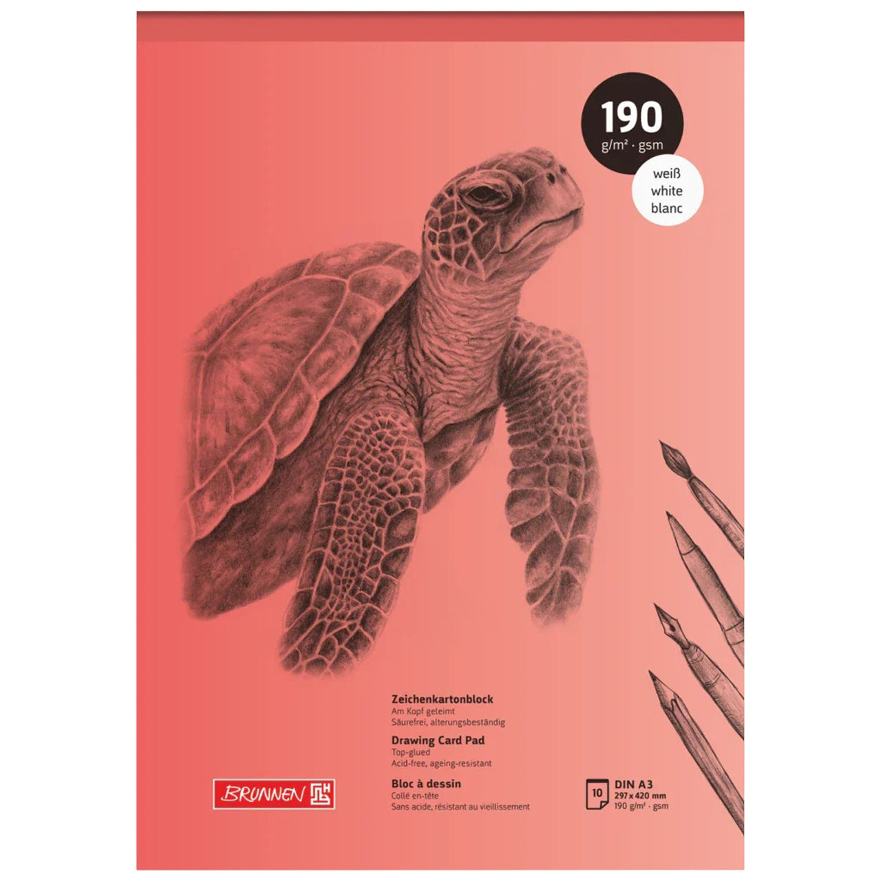 Brunnen Zeichenkarton A3 · 10 Blatt · 190 g/m²