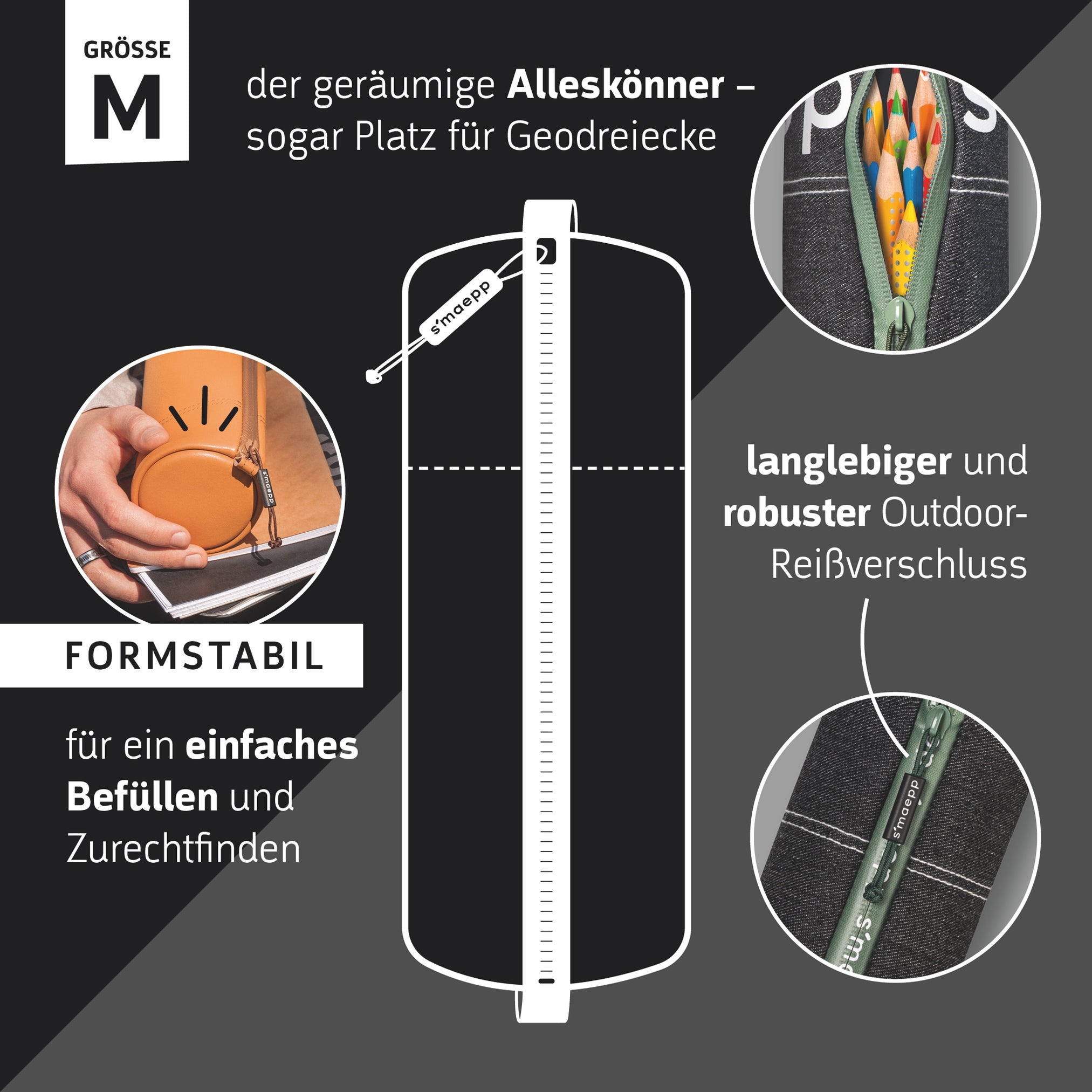Brunnen s´maepp Schlamperrolle M · Carbon – Schwarz
