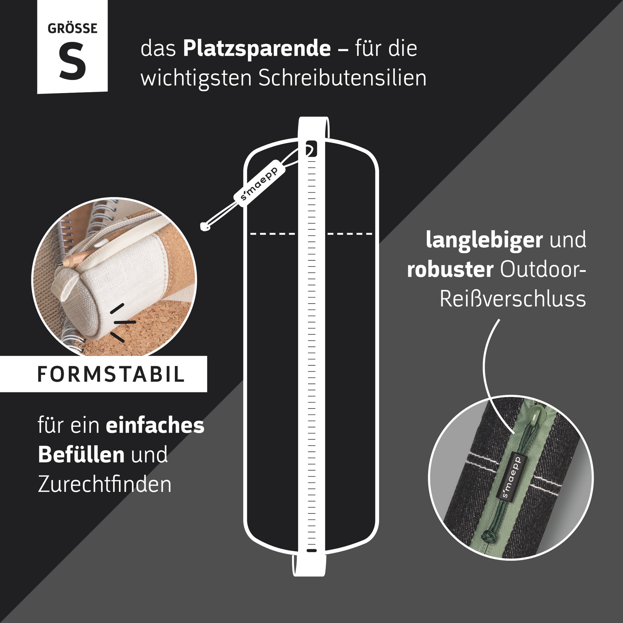 Brunnen s´maepp Schlamperrolle S · Eucalyptus – Grün-Beige