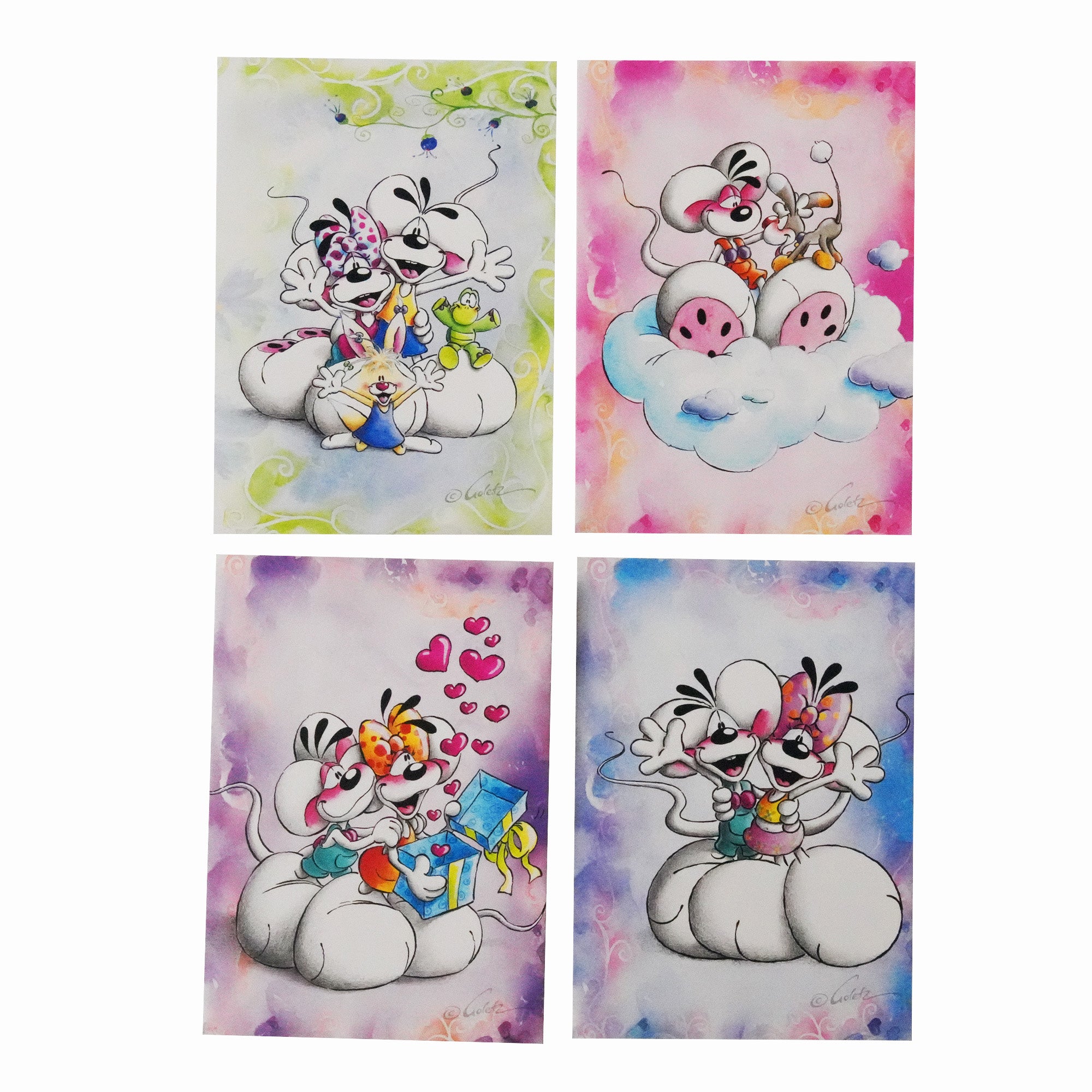 Diddl Briefpapier-Set Diddl & Diddlina · Herz · rosa-pink