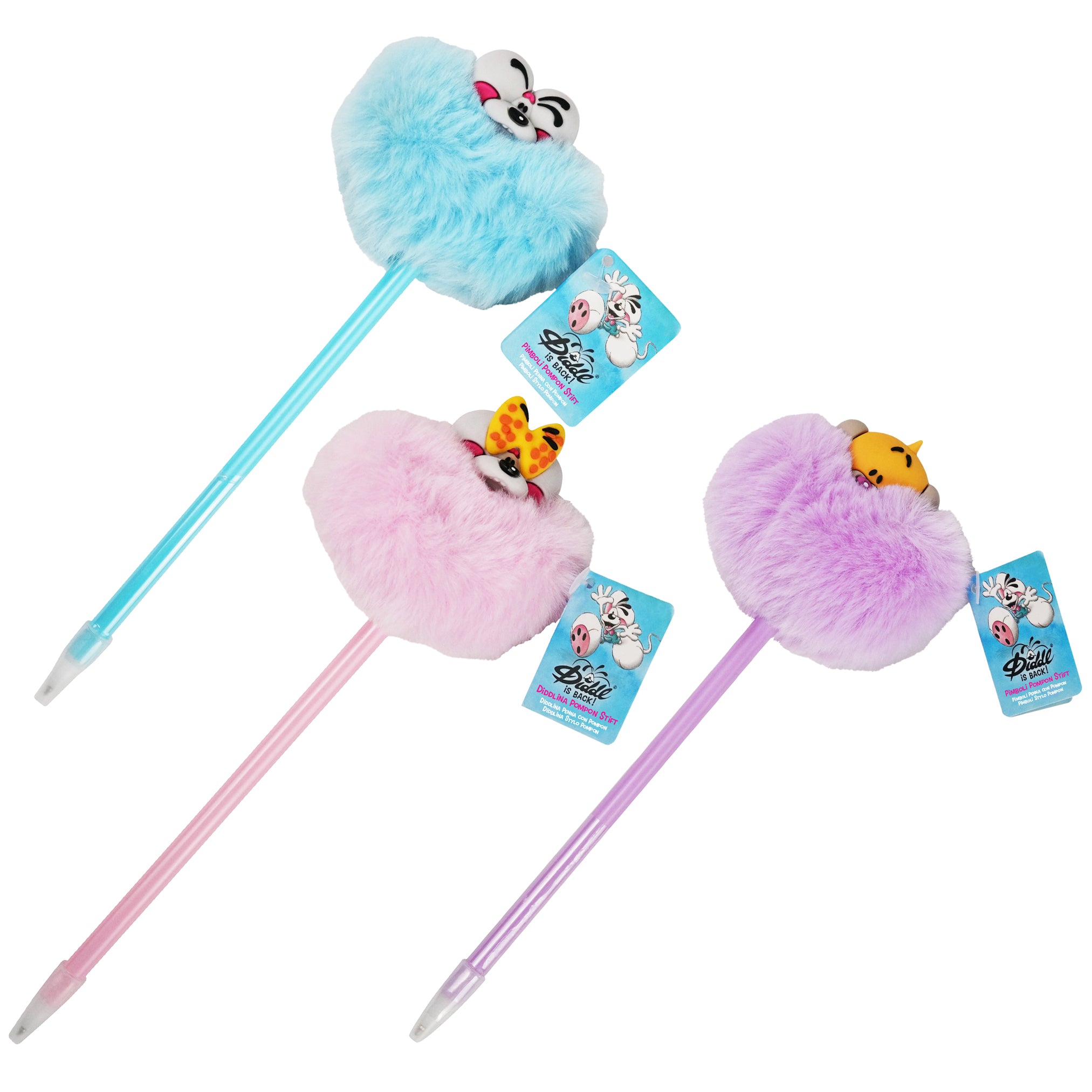 Diddl Pompom Kugelschreiber · flauschiger Puschel