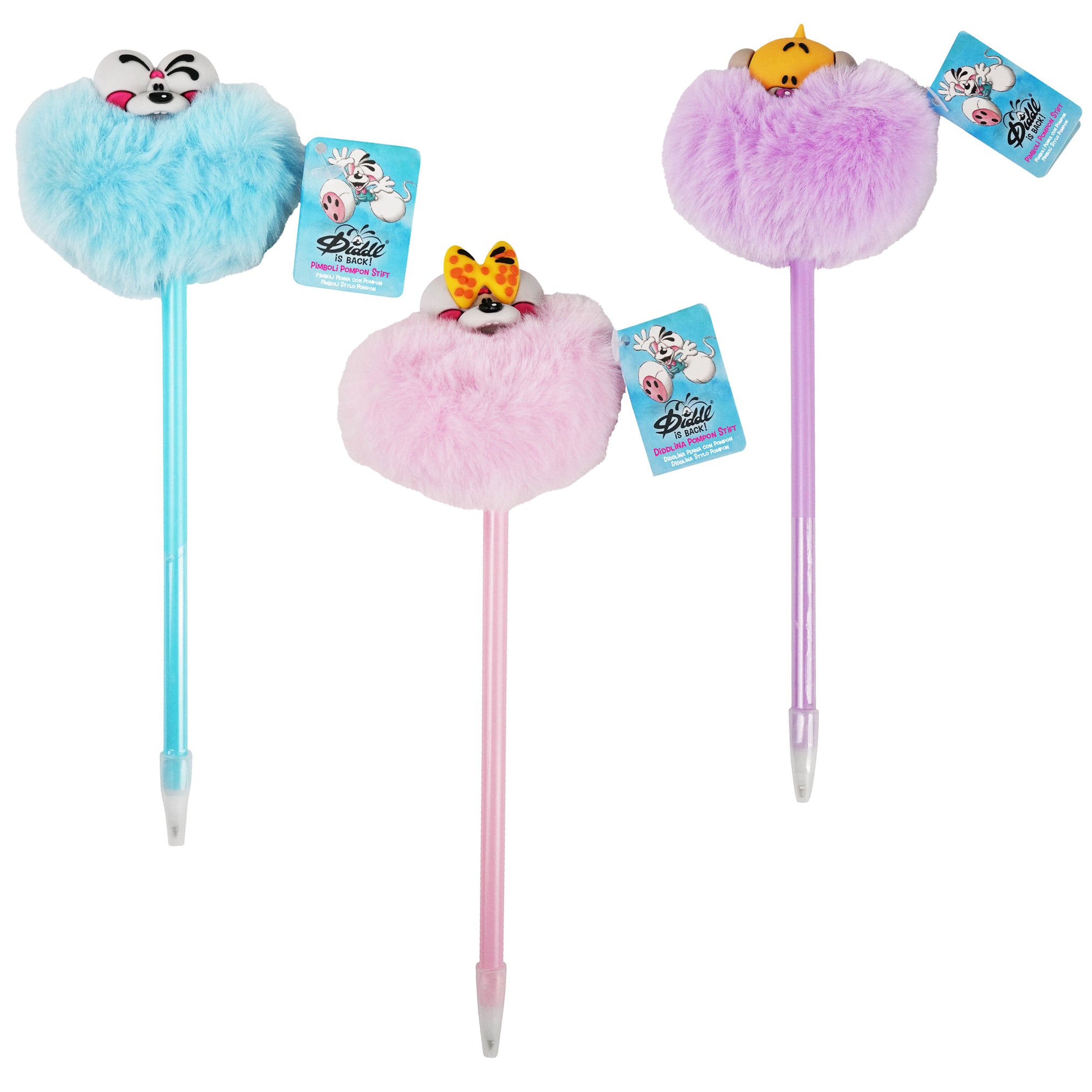 Diddl Pompom Kugelschreiber · flauschiger Puschel