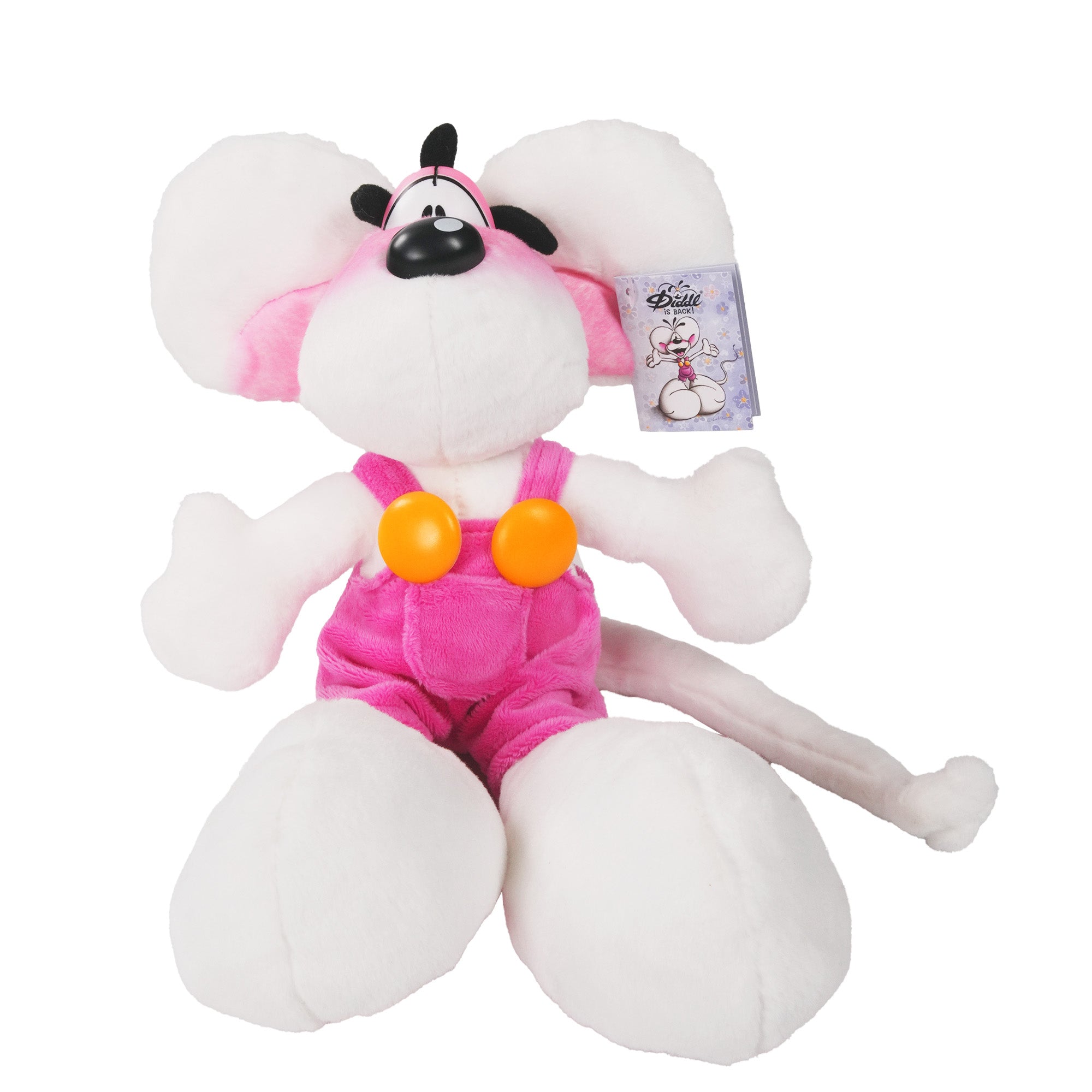 Diddl Kuscheltier groß · 30 cm · Diddl Maus · Latzhose · Rosa