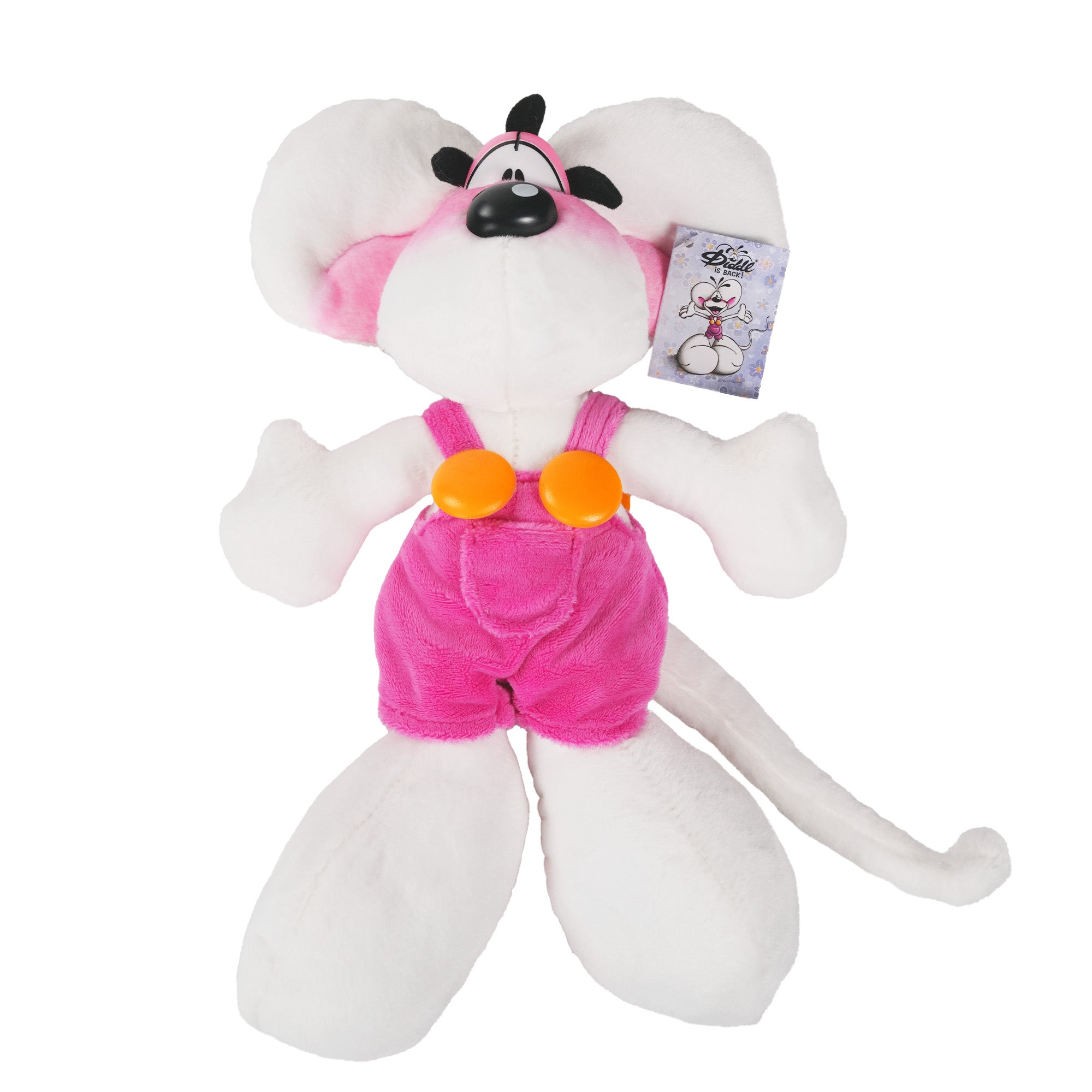 Diddl Kuscheltier mittel · 20 cm · Diddl Maus · Latzhose · Rosa