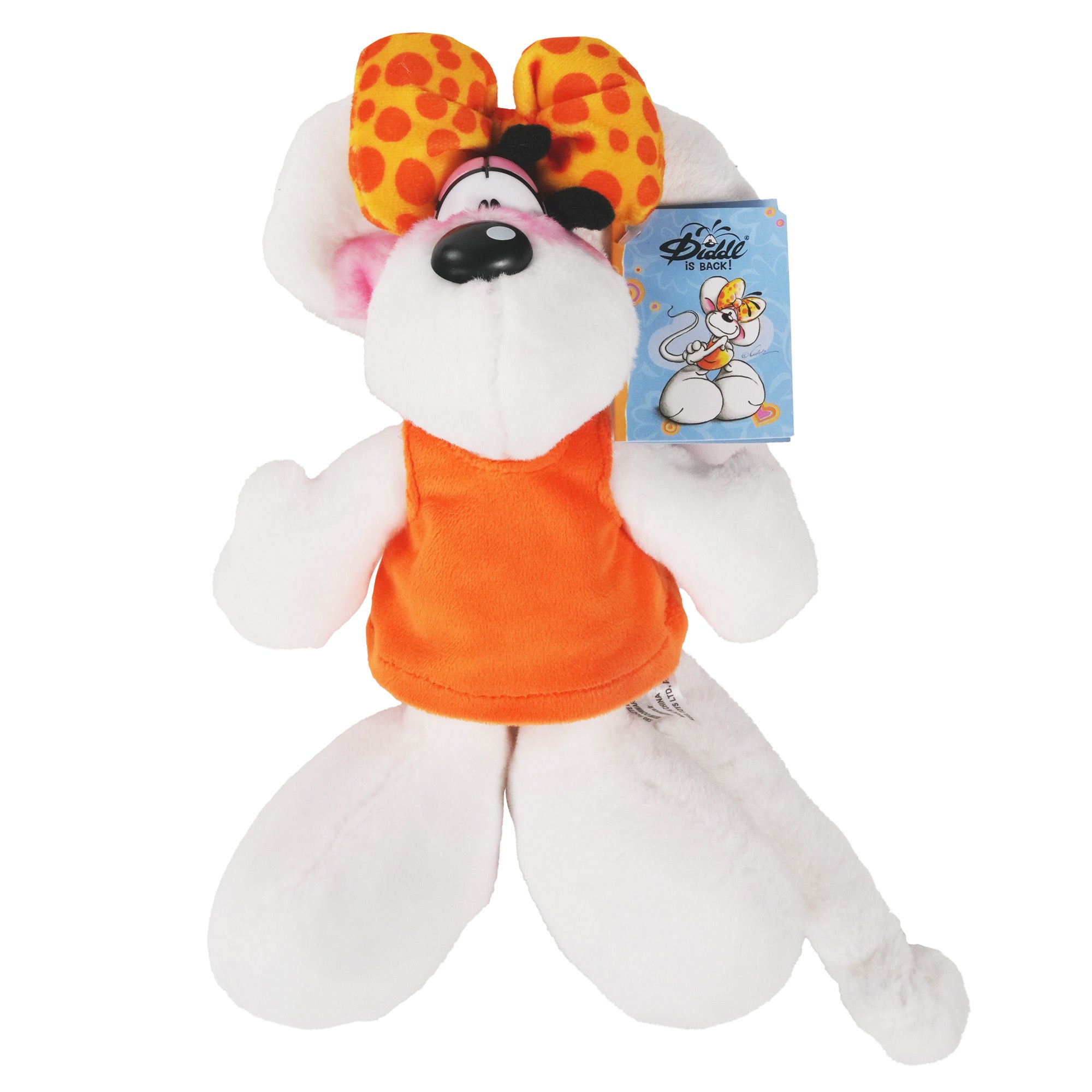 Diddl Kuscheltier mittel · 20 cm · Diddlina · Kleid Orange