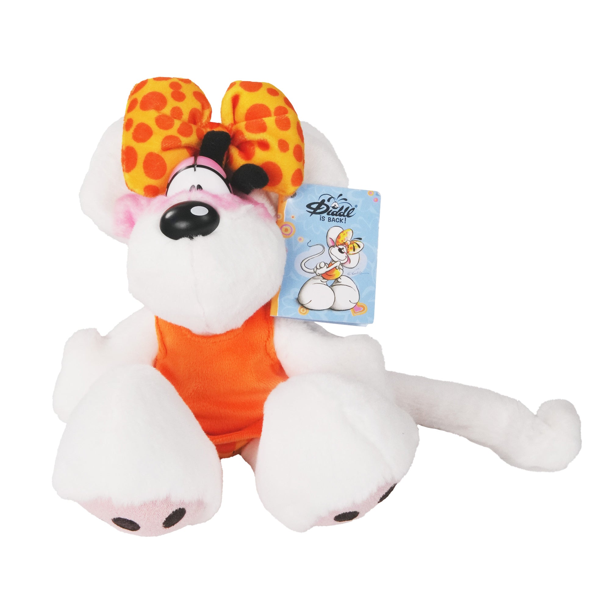Diddl Kuscheltier mittel · 20 cm · Diddlina · Kleid Orange