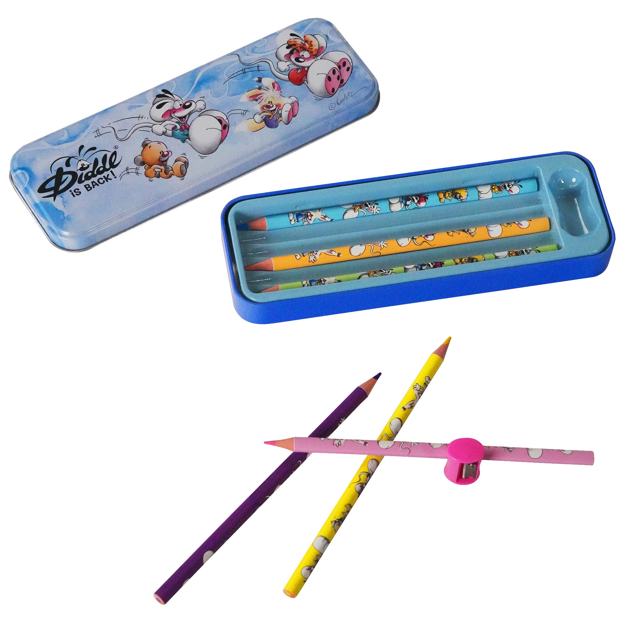 Diddl Metall-Etui · mit 6 Buntstiften