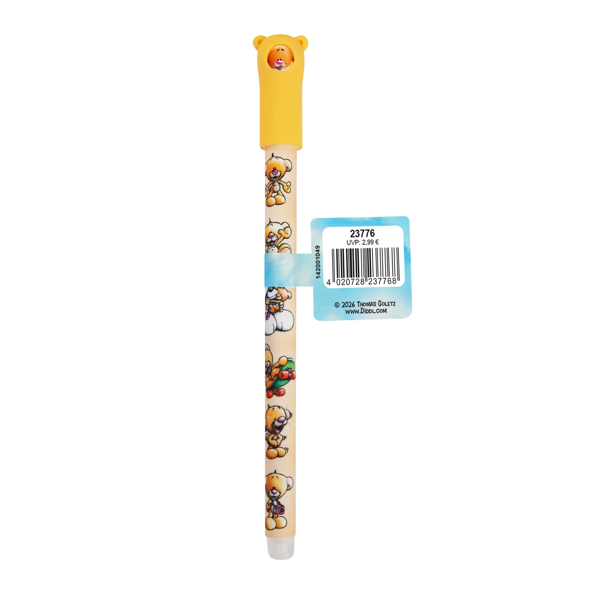 Diddl radierbarer Gelstift · mit Diddl-Motiven & Stiftaufstecker