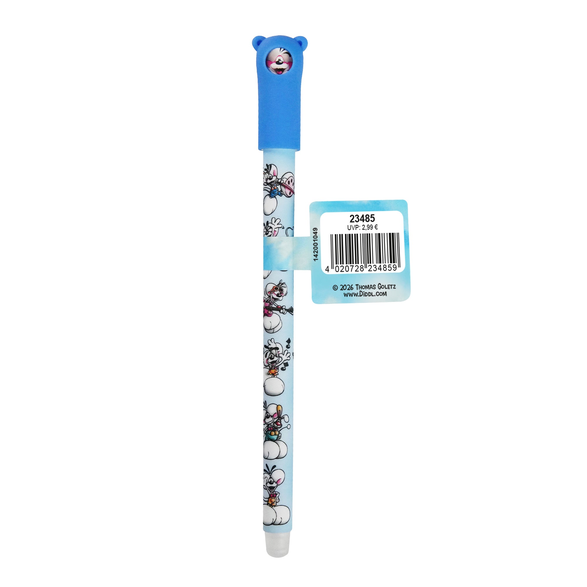 Diddl radierbarer Gelstift · mit Diddl-Motiven & Stiftaufstecker