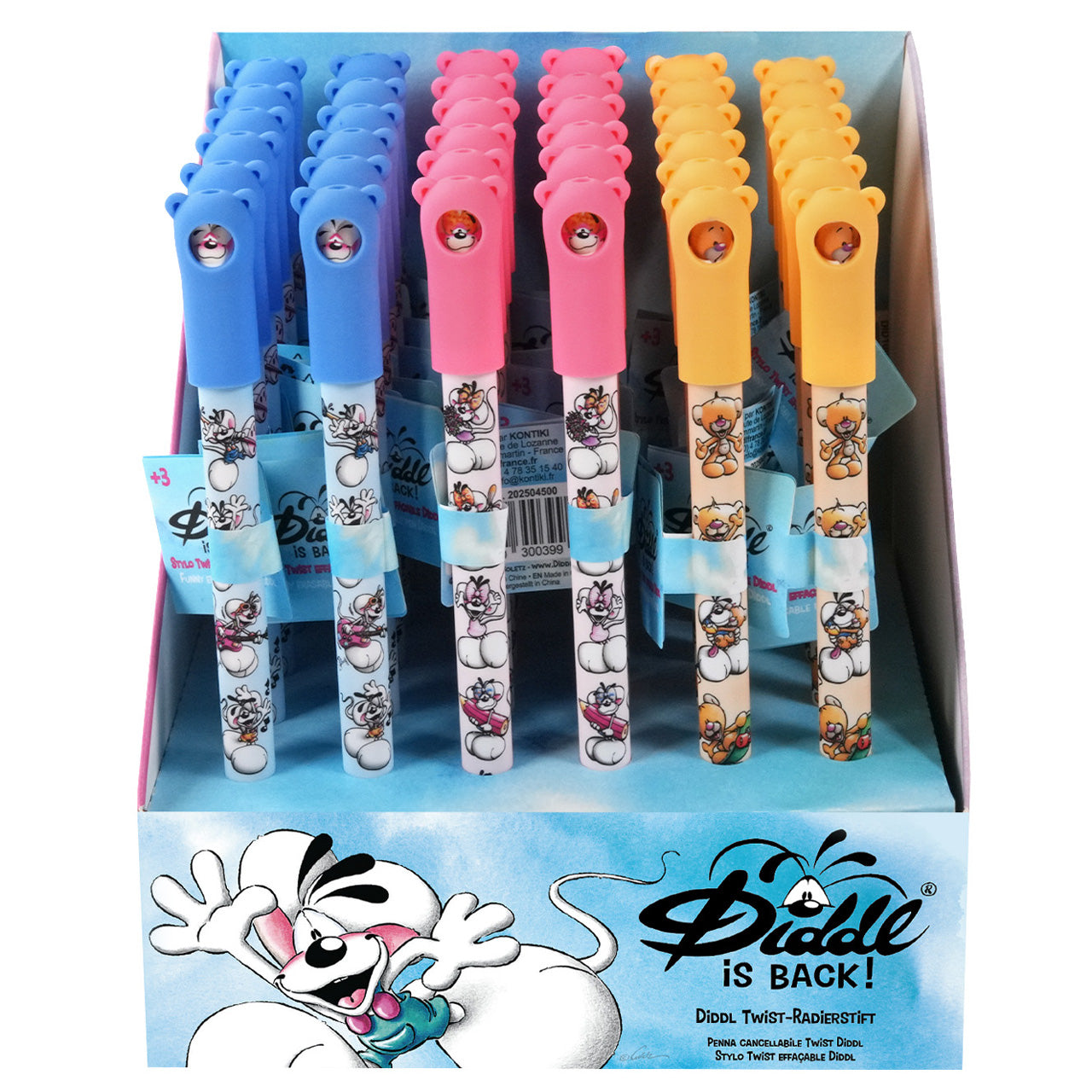 Diddl radierbarer Gelstift · mit Diddl-Motiven & Stiftaufstecker