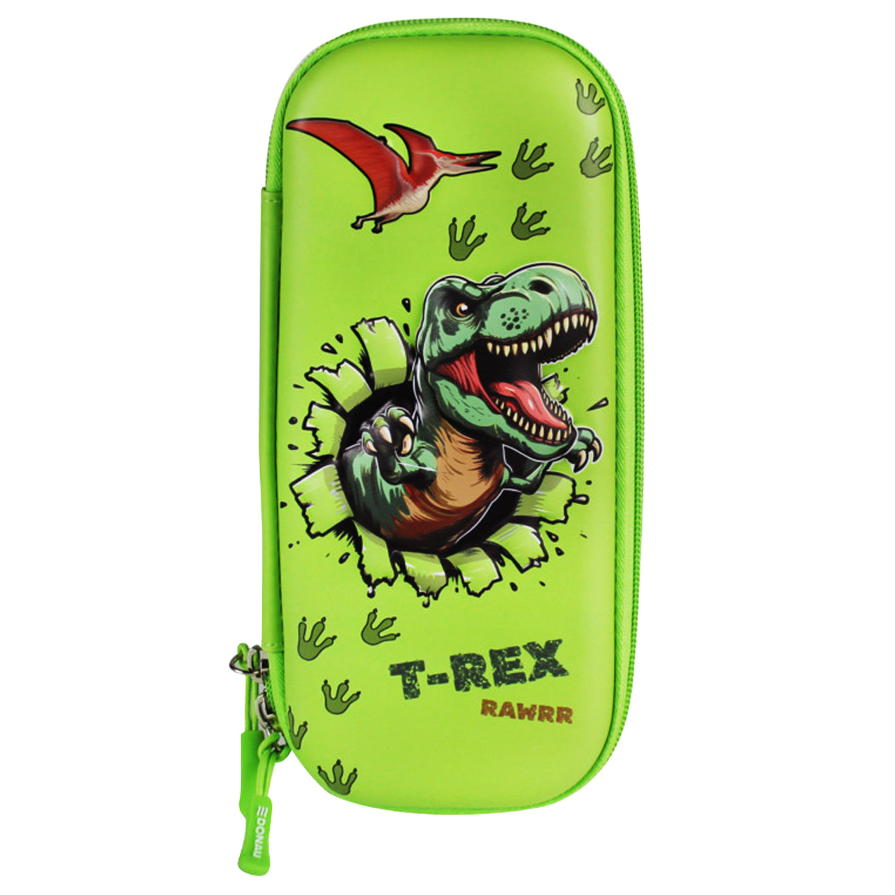 Donau Schüleretui T-Rex hellgrün · ungefülltes Dino-Etui mit 3D-Motiv