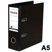 FALKEN Ordner A5 hoch · Hartpappe · Rücken 80 mm · Schwarz