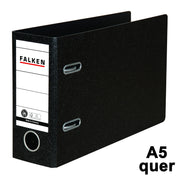 FALKEN Ordner A5 quer · Hartpappe · Rücken 80 mm · Schwarz