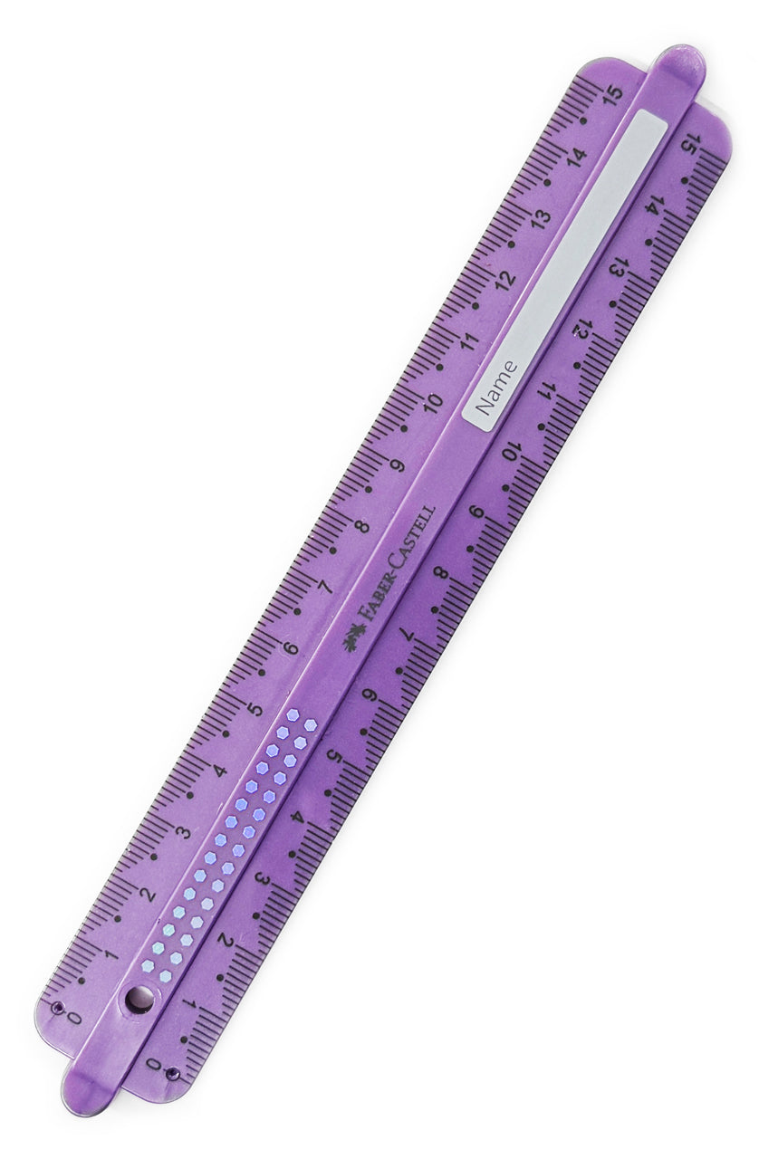 Faber-Castell-Lineal-Sparkle-lila-15cm-Lineal-Linkshaender-Rechtshaender-online-kaufen-lafueliki