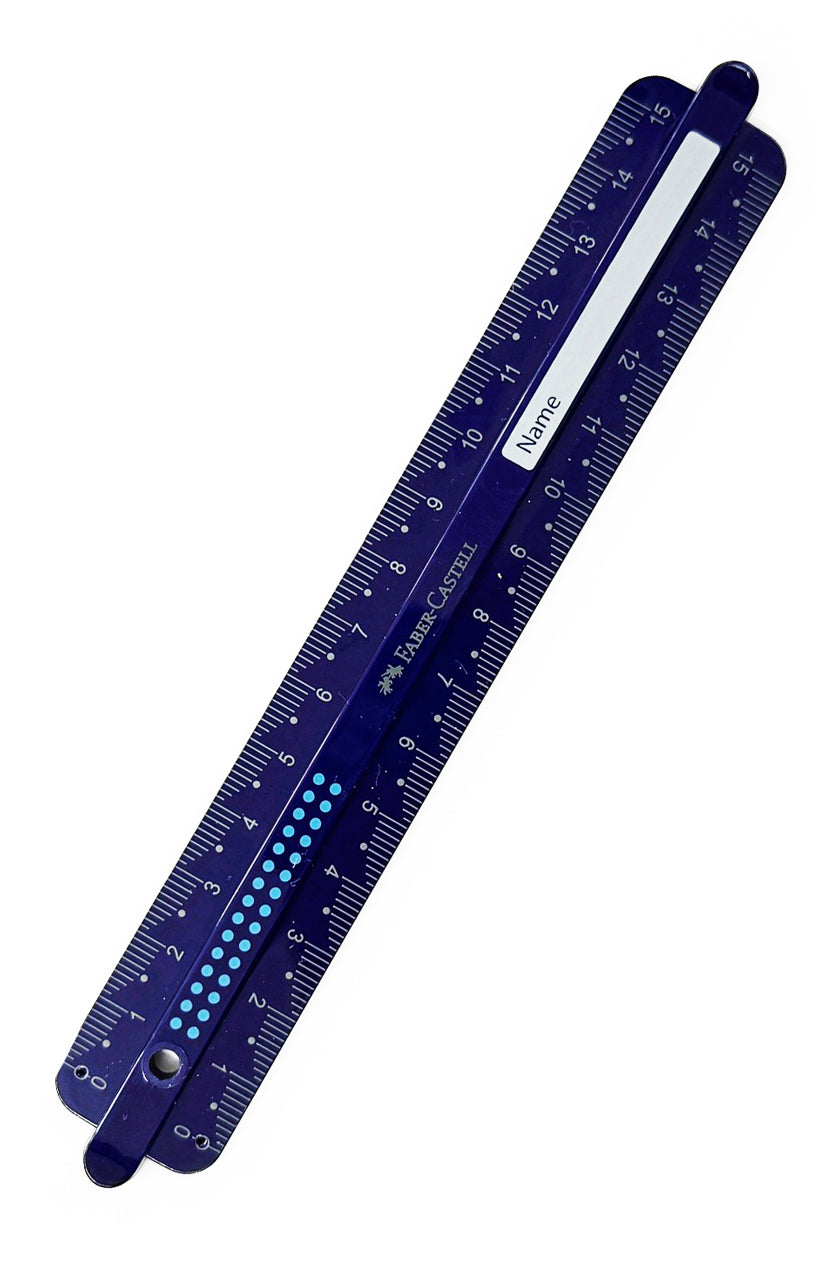 Faber-Castell-Lineal-dots-blau-15cm-Lineal-Linkshaender-Rechtshaender-online-kaufen-lafueliki