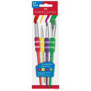 Faber-Castell Pinsel Set · Soft-Touch · 4er · rund & flach · bunt