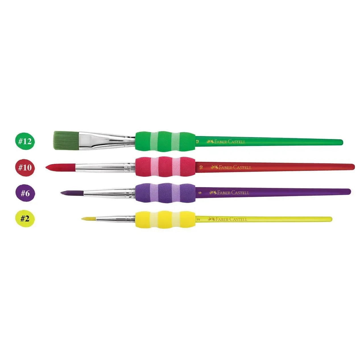 Faber-Castell Pinsel Set · Soft-Touch · 4er · rund & flach · bunt