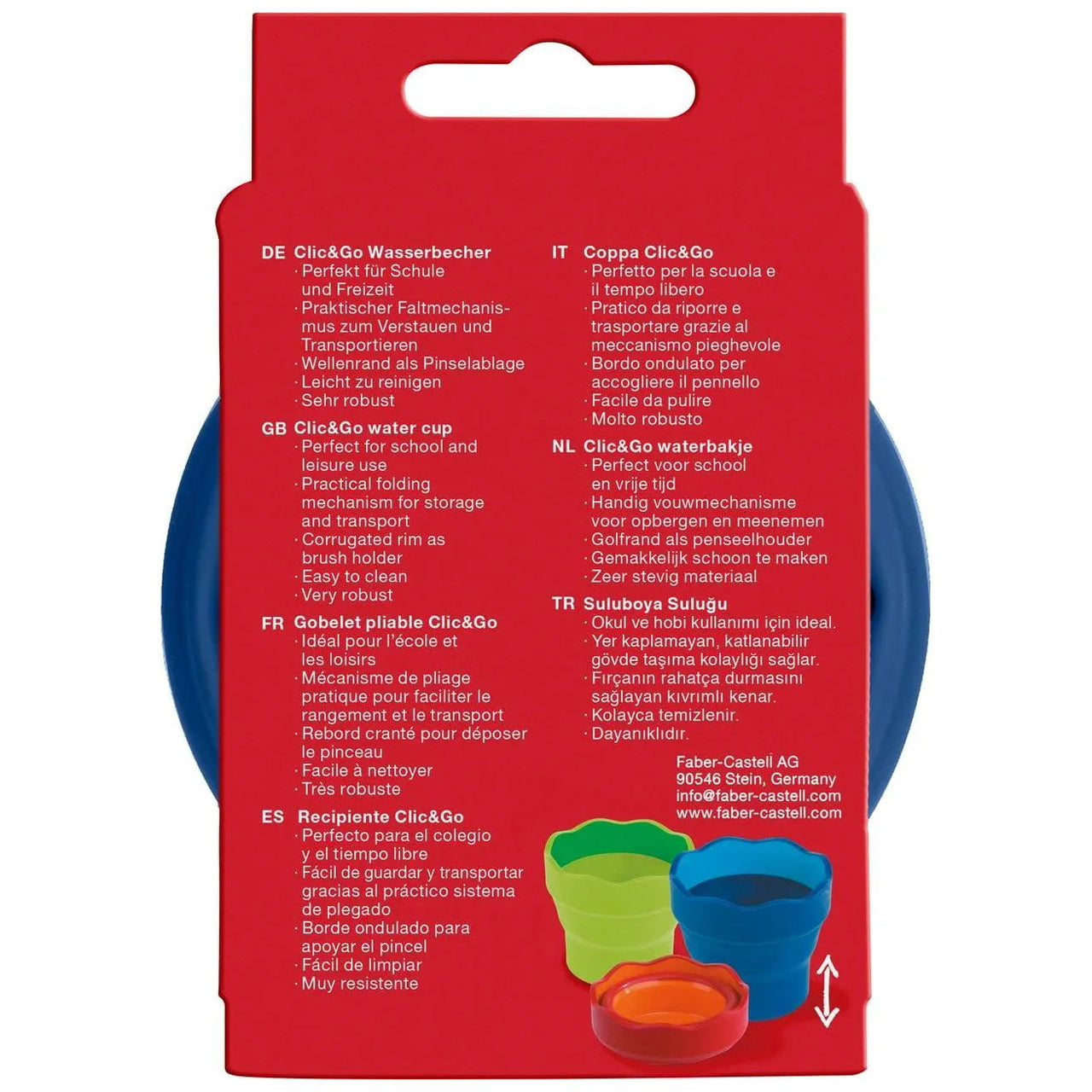 Faber-Castell Wasserbecher CLIC & GO · faltbar · für Schule & Freizeit