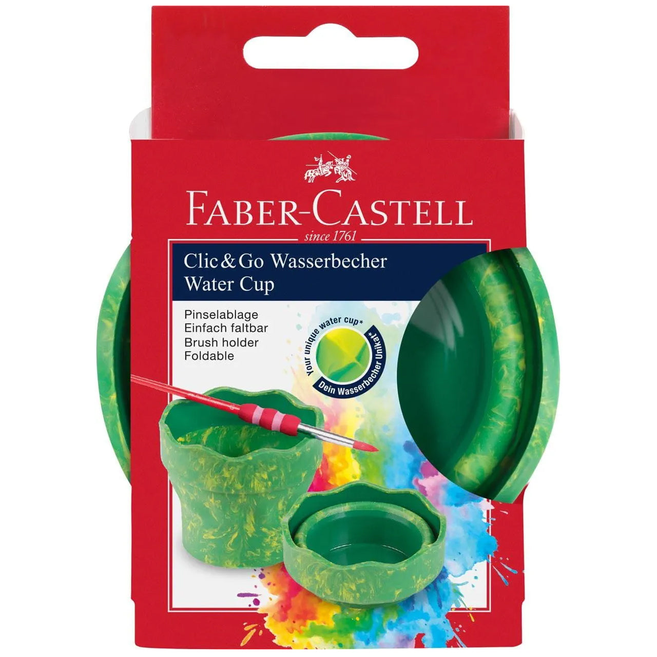 Faber-Castell Wasserbecher CLIC & GO · faltbar · für Schule & Freizeit
