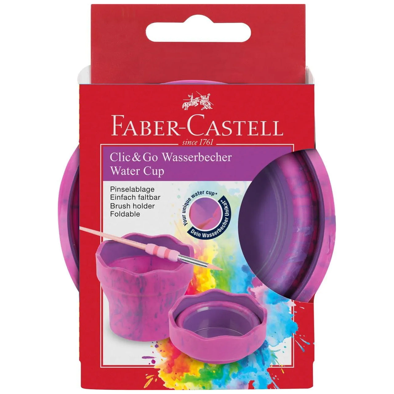 Faber-Castell Wasserbecher CLIC & GO · faltbar · für Schule & Freizeit