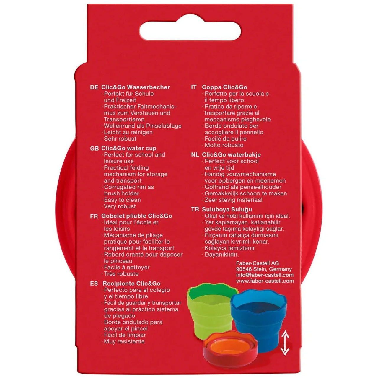 Faber-Castell Wasserbecher CLIC & GO · faltbar · für Schule & Freizeit