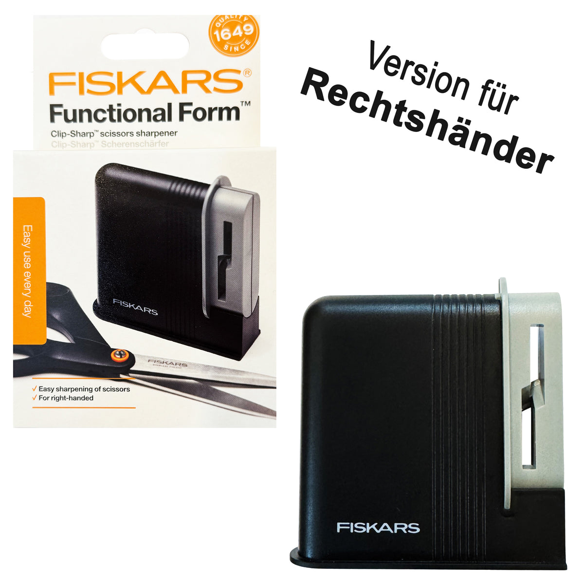 Fiskars Clip-Sharp Scherenschärfer · Rechtshänderscheren