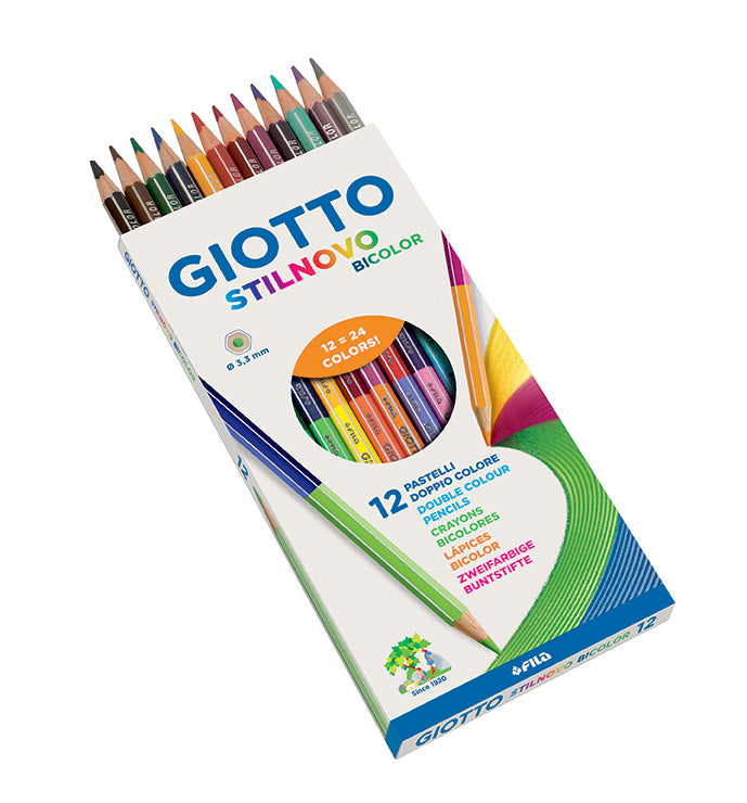 Giotto-Bicolor-24-Farben-in-12-Farbstiften-duo-offen