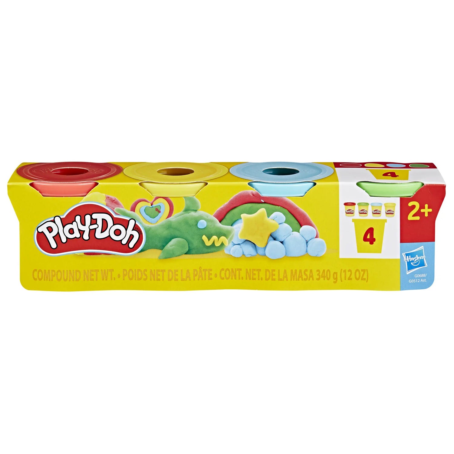 Hasbro Play-Doh 4er Pack Knete · klassische Farben · 4 x 85 g