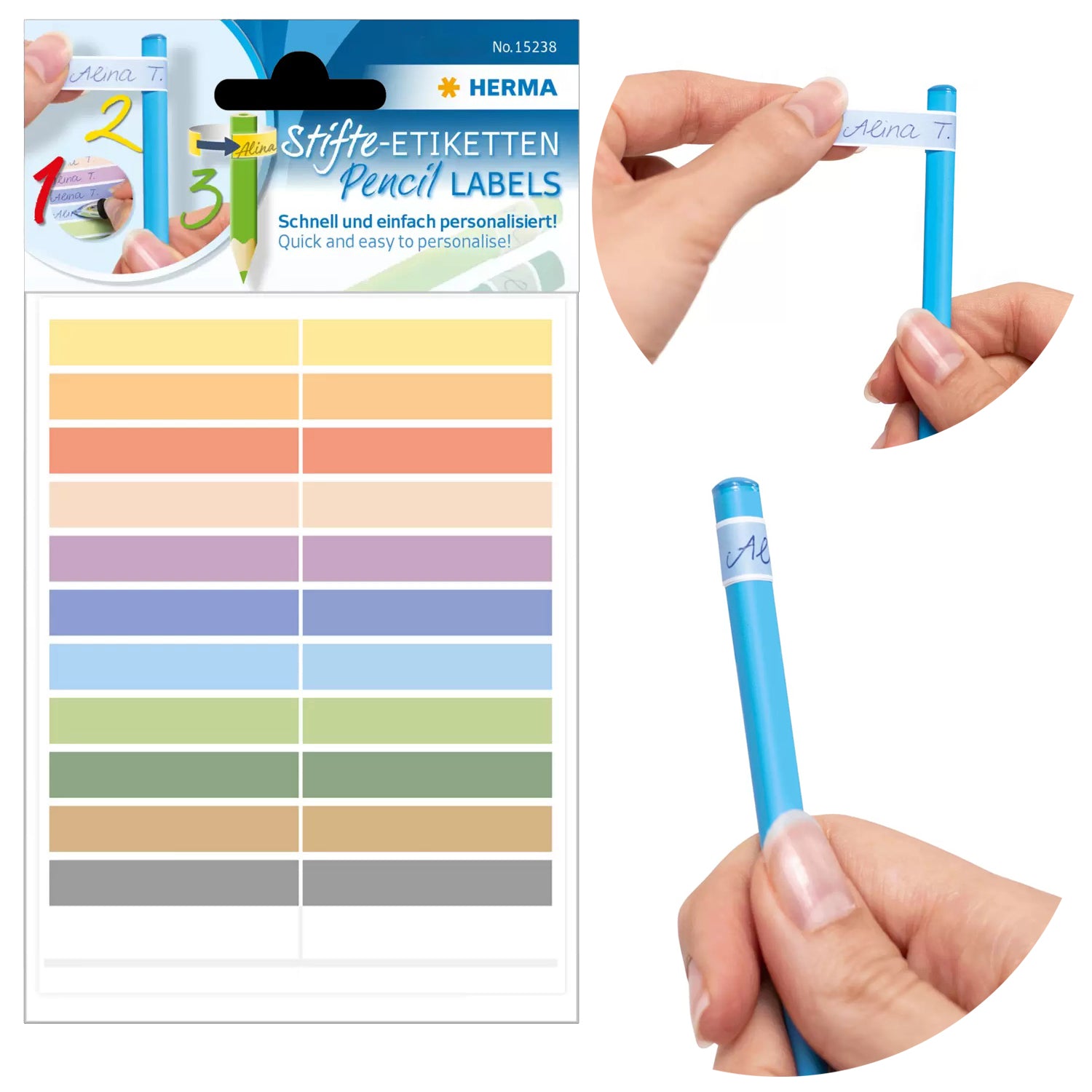 Herma Stift-Etiketten für Kinder · Bunt · Namensetiketten · 15238