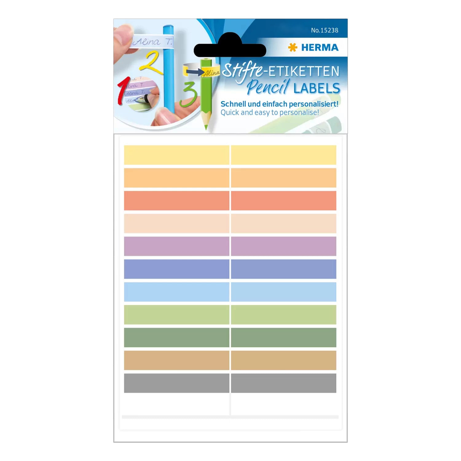 Herma Stift-Etiketten für Kinder · Bunt · Namensetiketten · 15238