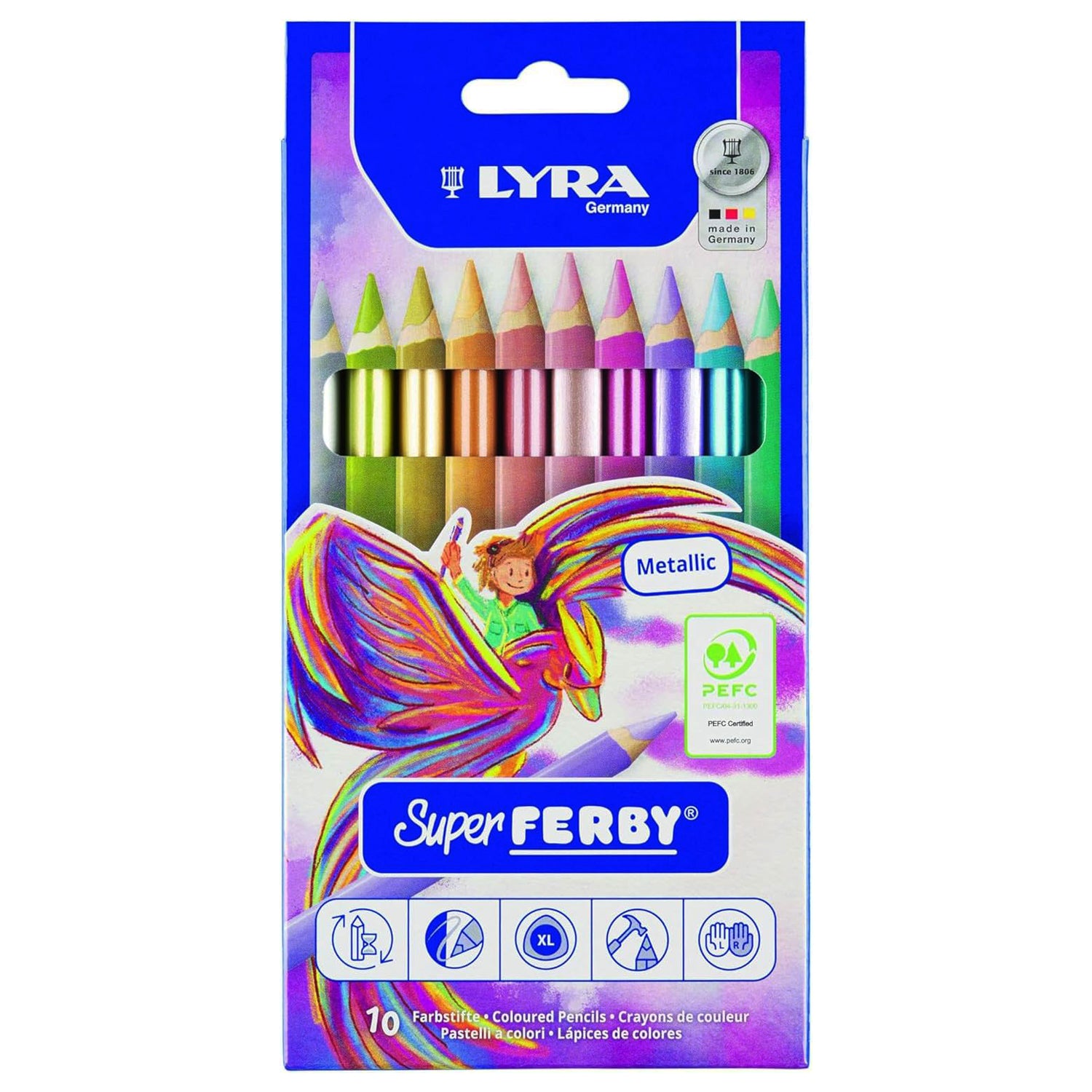 LYRA Super Ferby · metallic · lackiert · 10er Set · Buntstifte