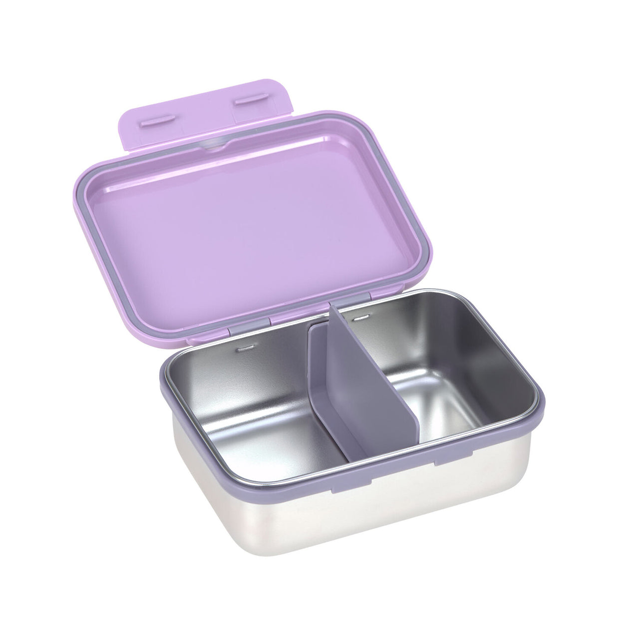 Laessig-Edelstahl-Brotdose-Little-Gang-Herz-lilac-12100297012-offen-mit-trennwand-lafueliki