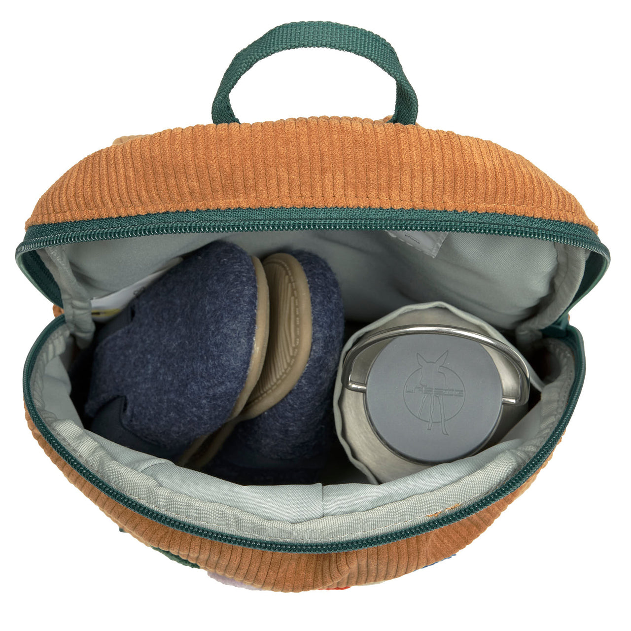 Laessig-Kindergartenrucksack-Tiny-Cord-Little-Gang-Smile-braun-1203042337-Rucksack-offen-lafueliki