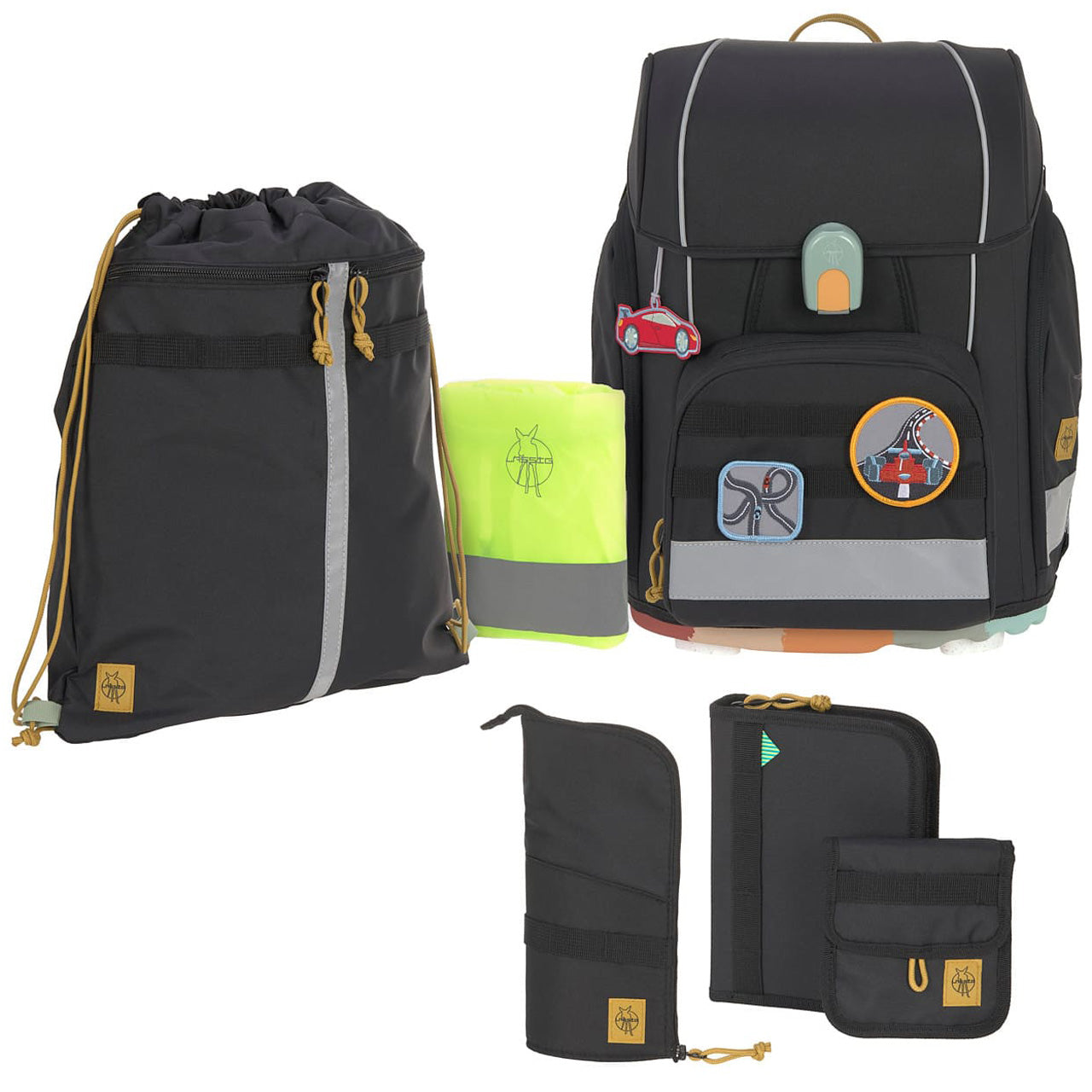 Lässig Schulranzen-Set Boxy Unique · Black · 7-teilig