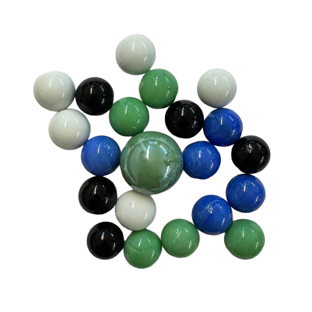 Murmel aus Glas - Set - 20 kleine & 1 groß