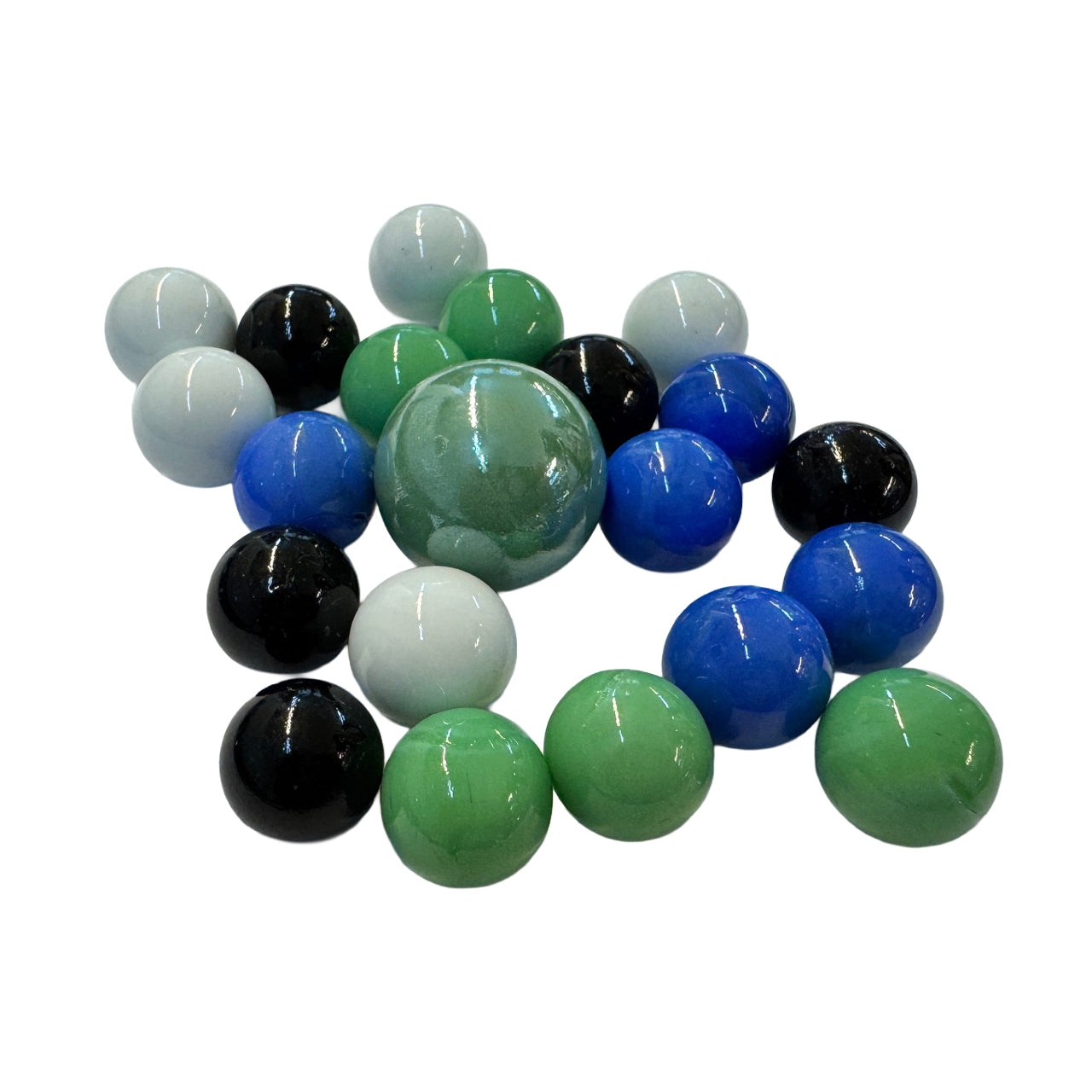 Murmel aus Glas - Set - 20 kleine & 1 groß