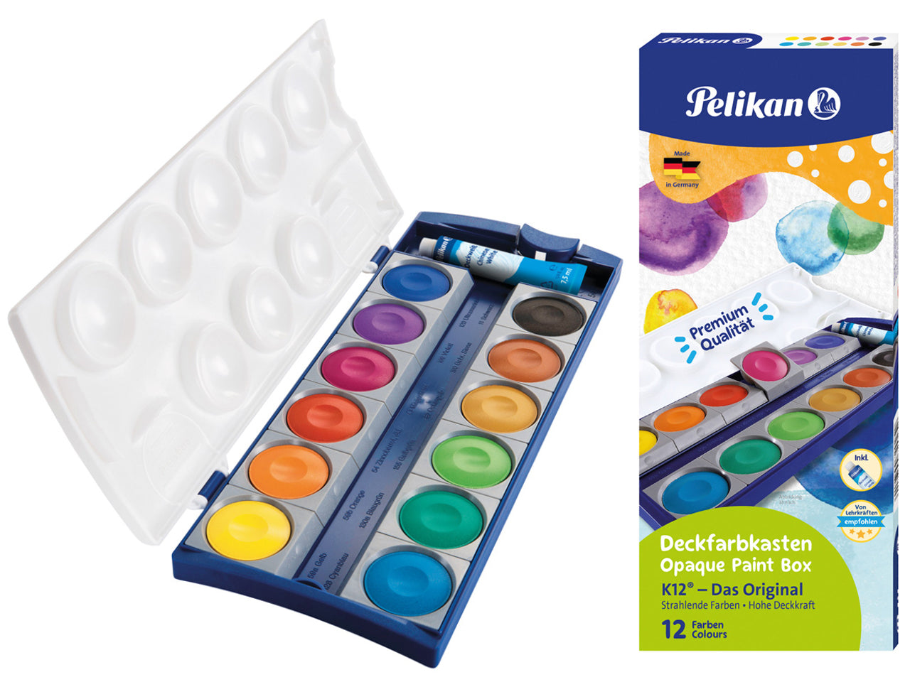 Pelikan Deckfarbkasten 12er